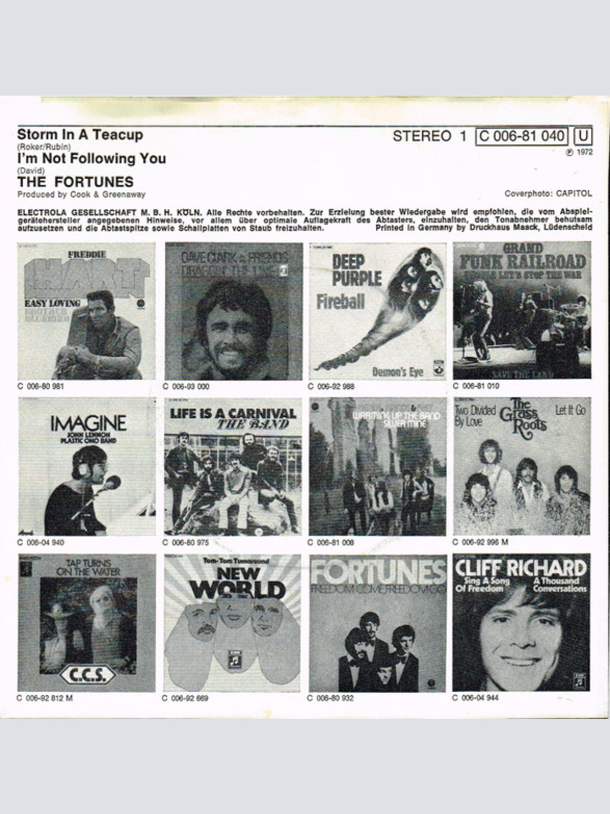 Vinyl / Fortunes* - Storm In A Teacup