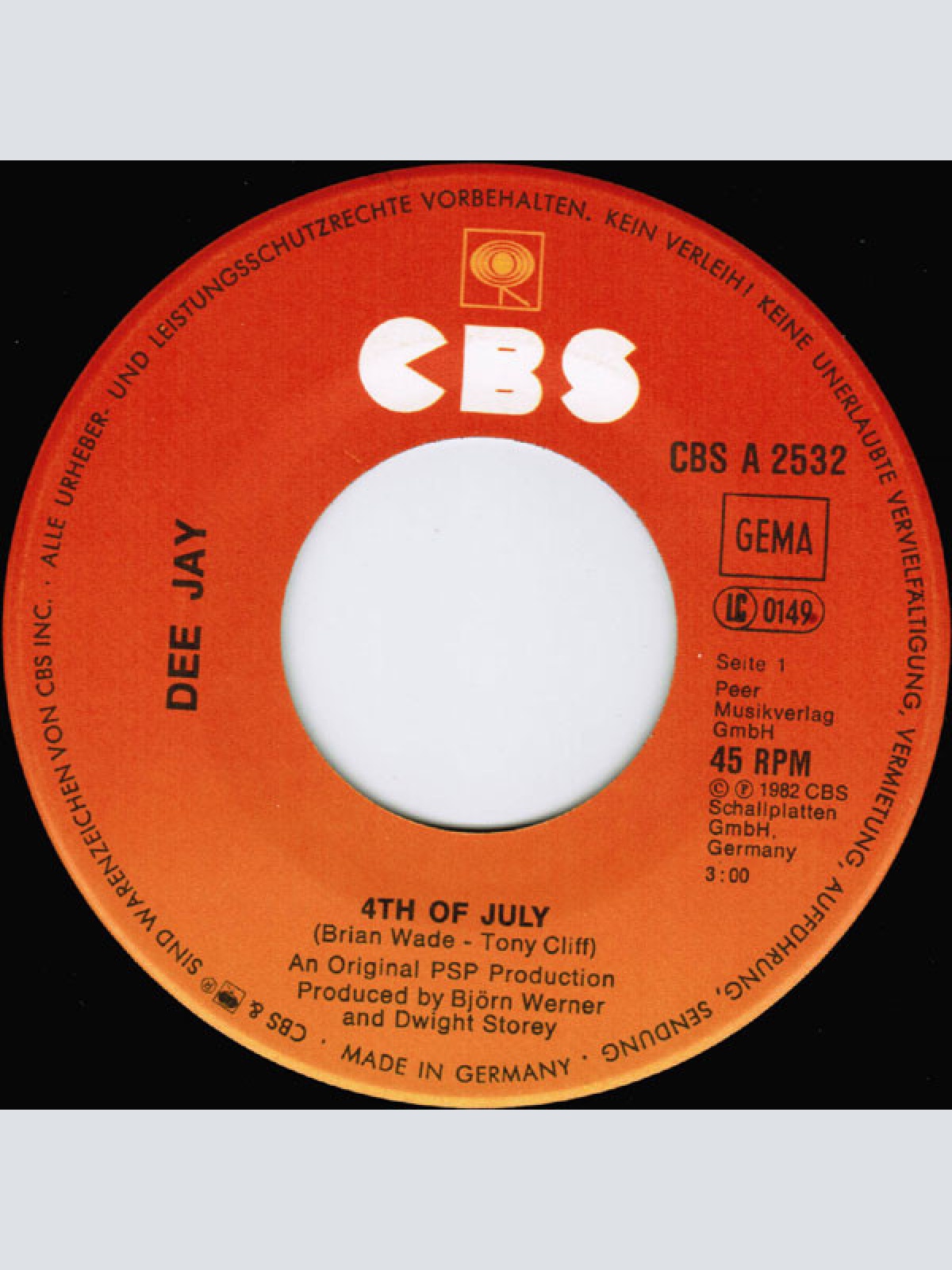 Vinyl / Dee Jay (3) - 4th Of July / Livin' It Up