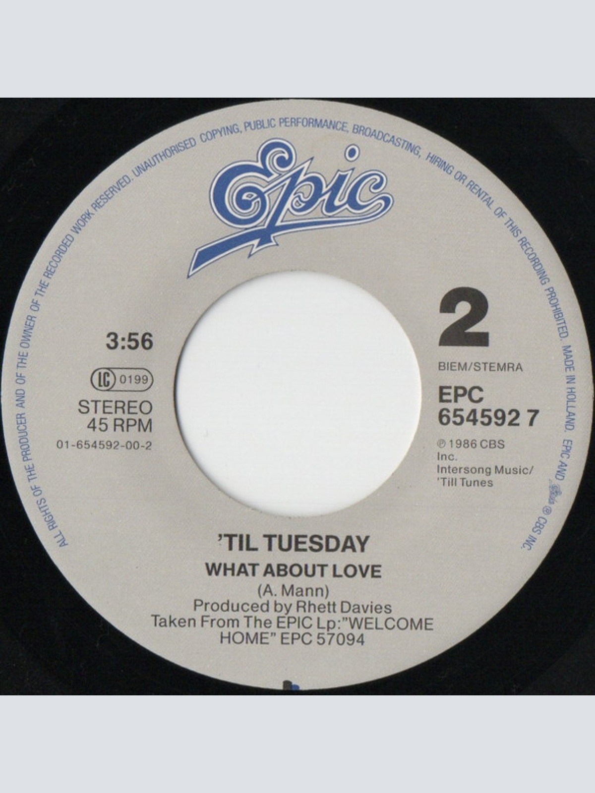 Vinyl / 'Til Tuesday - R.I.P. In Heaven