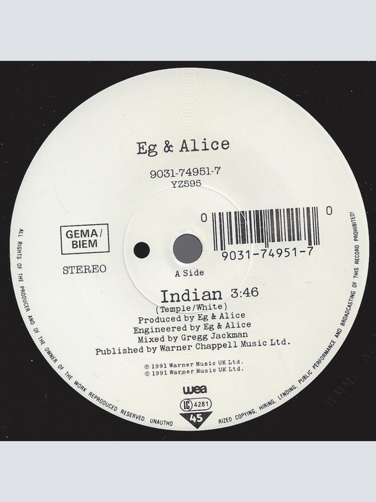 Vinyl / Eg & Alice - Indian