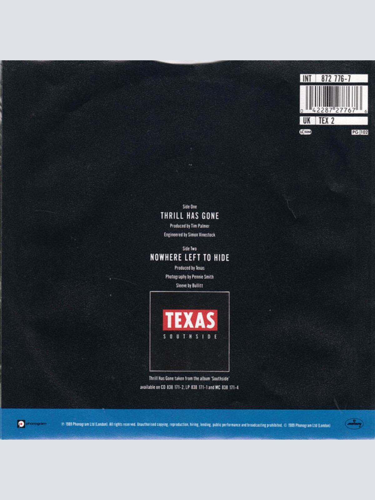 Vinyl / Texas - Thrill Has Gone