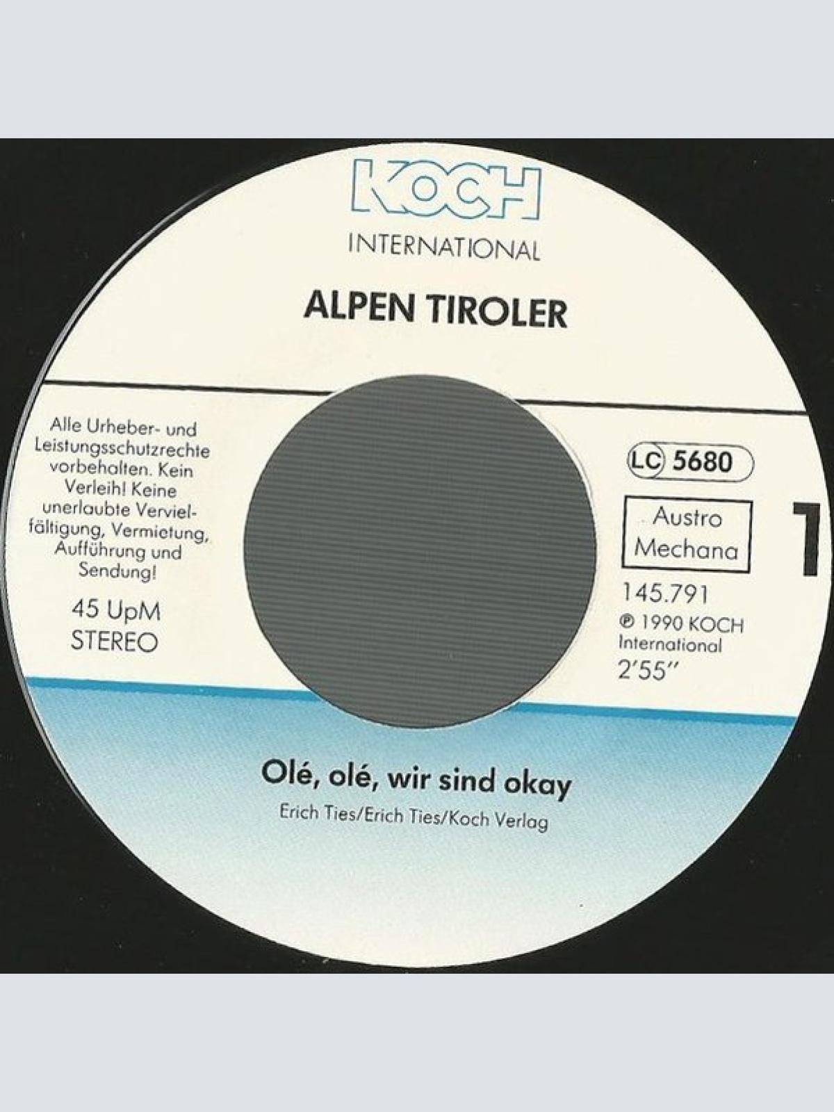 Vinyl / Alpen Tiroler - Olé, Olé, Wir Sind Okay
