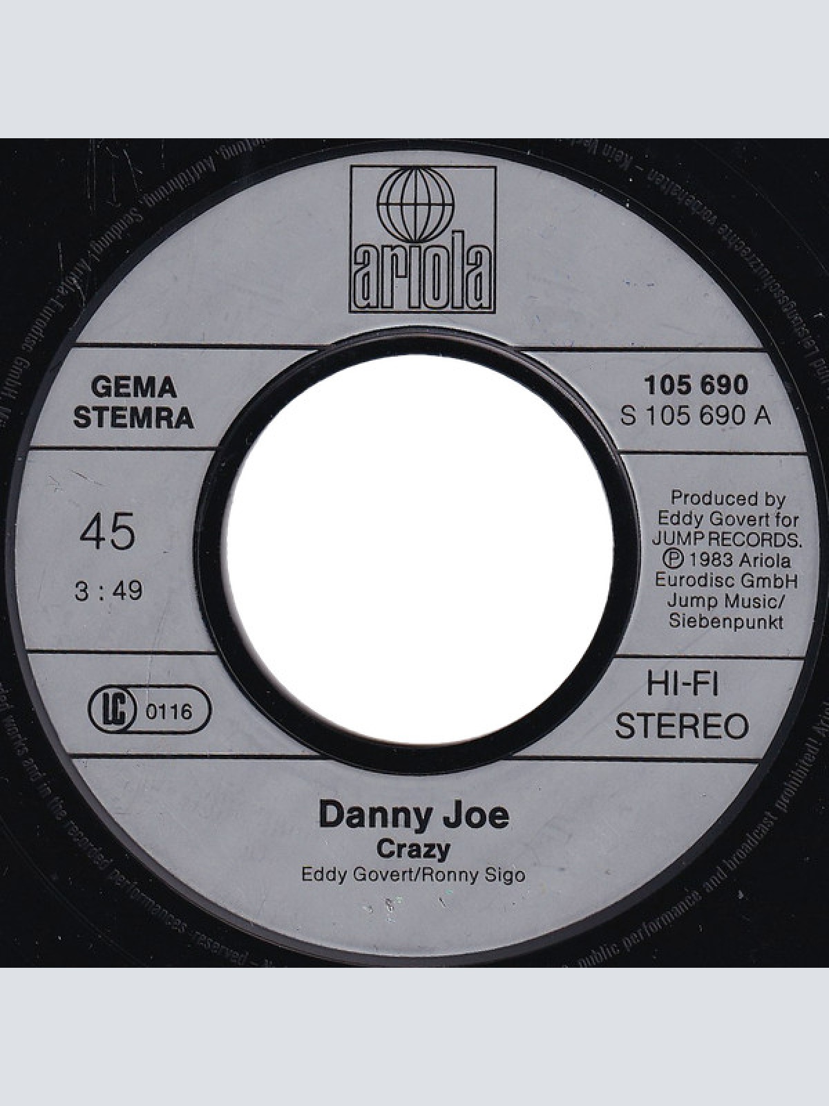 Vinyl / Danny Joe - Crazy