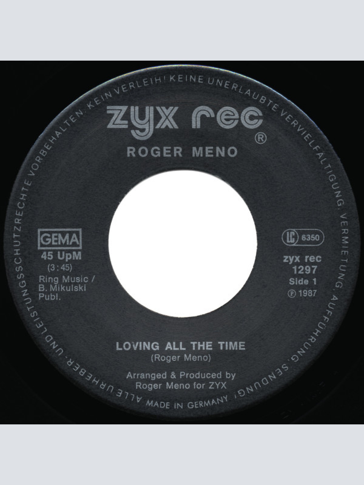 Vinyl / Roger Meno - Loving All The Time