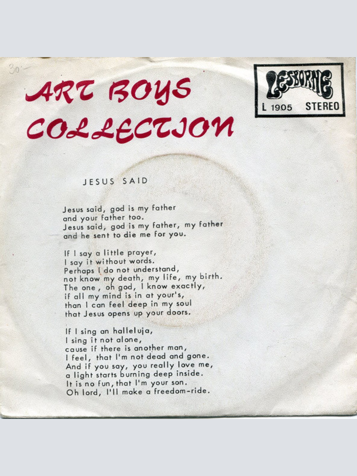 Vinyl / Art Boys Collection - Jesus Said
