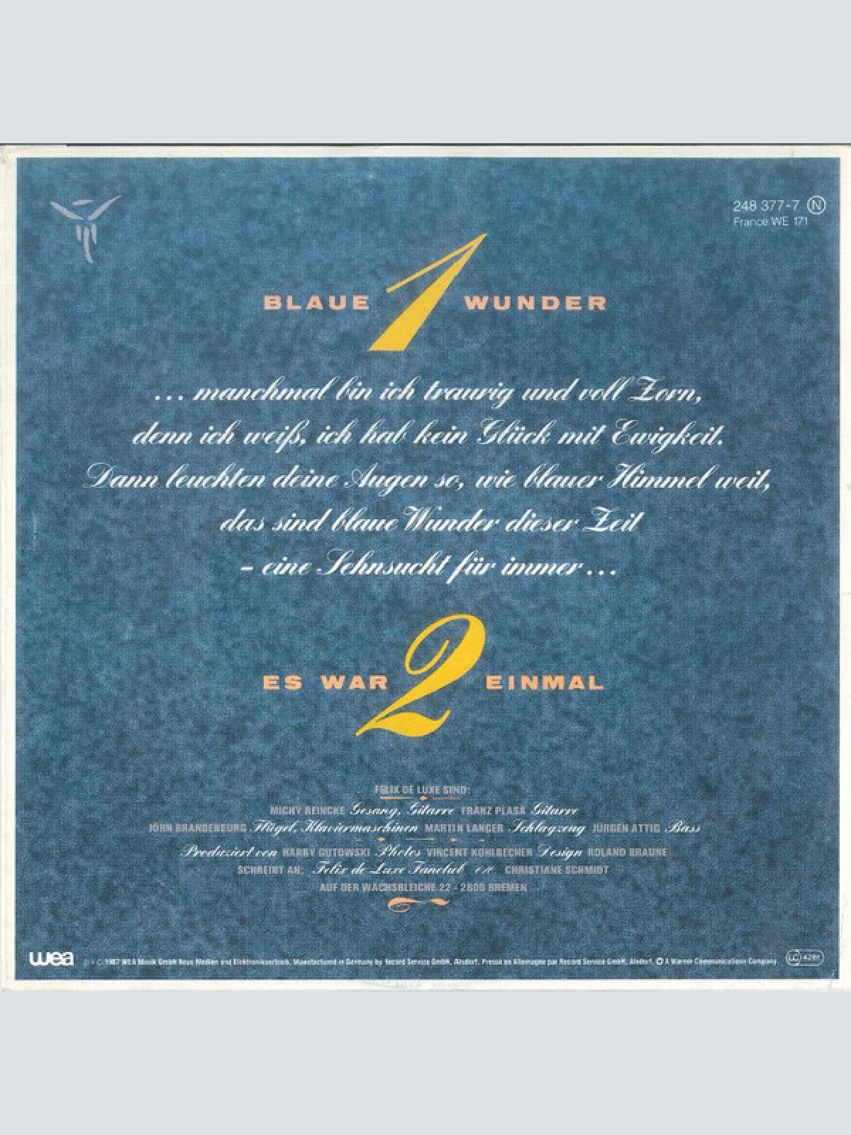 Vinyl / Felix De Luxe - Blaue Wunder