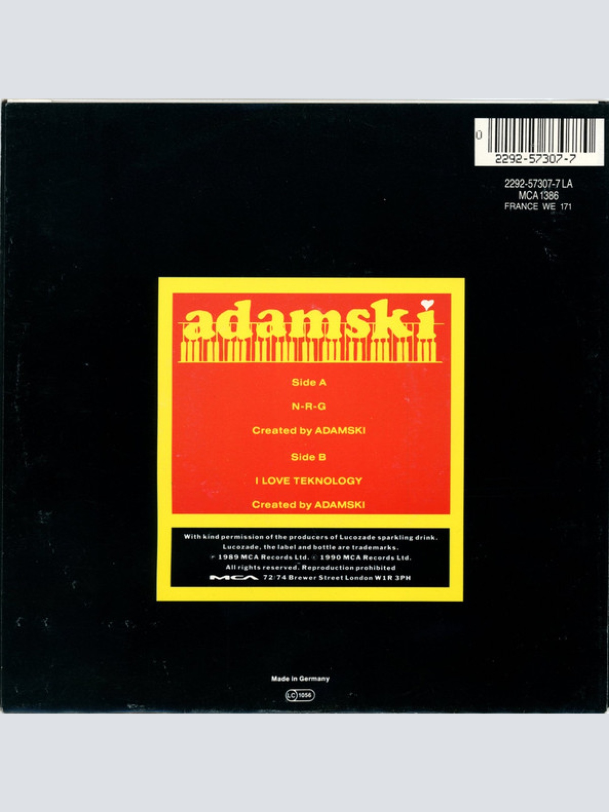 Vinyl / Adamski - N-R-G