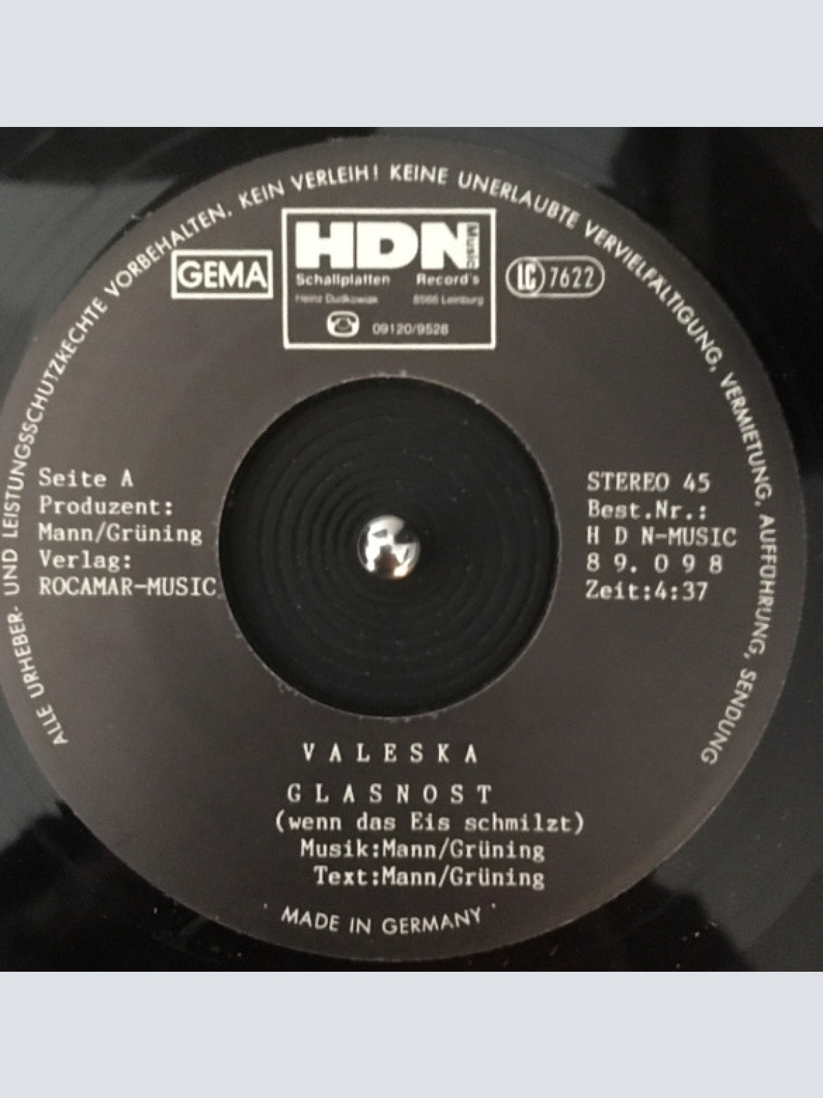 Vinyl / Valeska - Glas n'ost (Wenn Das Eis Schmilzt) / Time To Dream