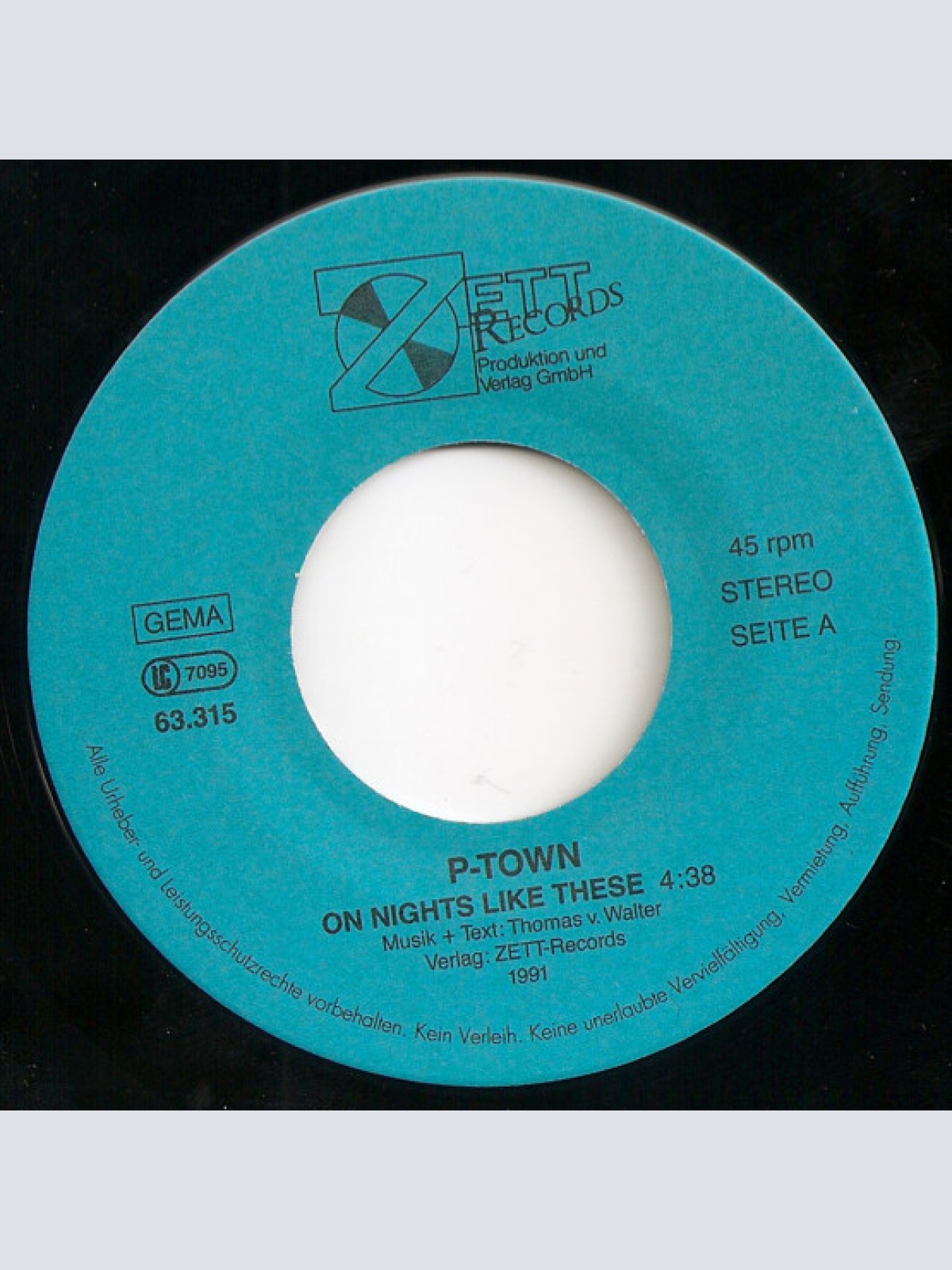 Vinyl / P-Town (2) - Tear Down The Wall / On Nights Like These