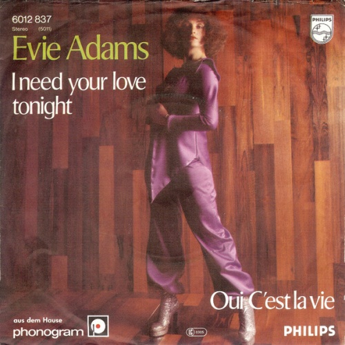 Vinyl / Evie Adams - I Need Your Love Tonight