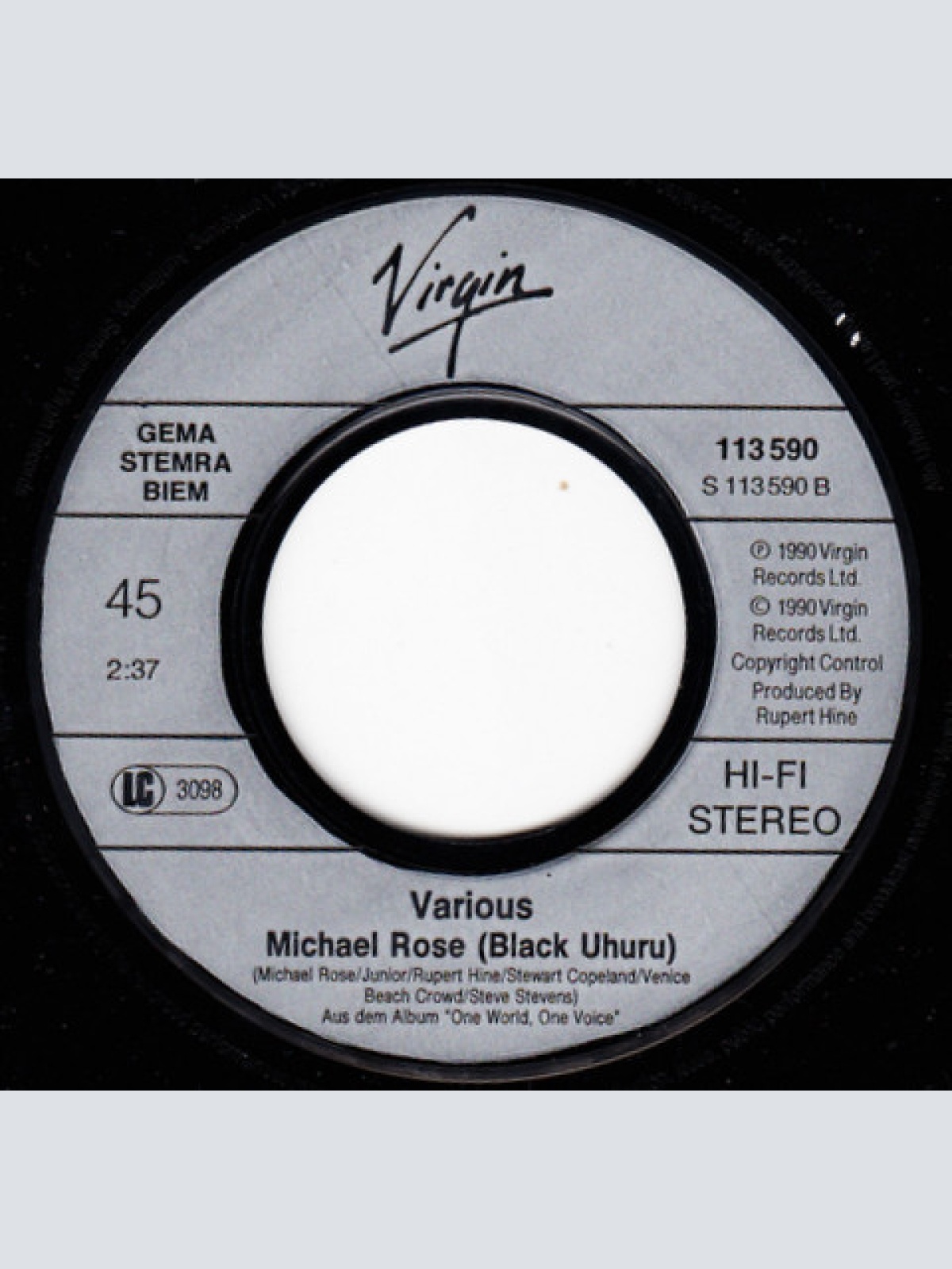 Vinyl / Dave Stewart's Spiritual Cowboys* / Michael Rose - Excerpt From ONE WORLD ONE VOICE