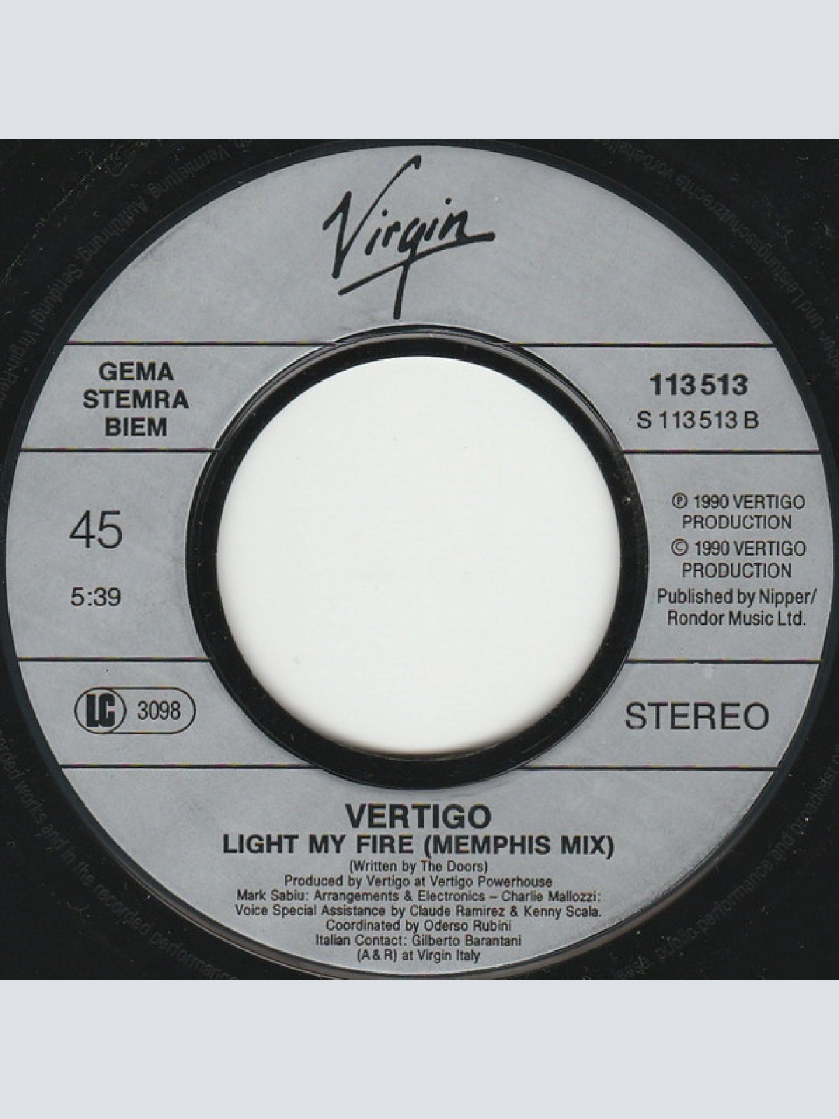 Vinyl / Vertigo (27) - Light My Fire