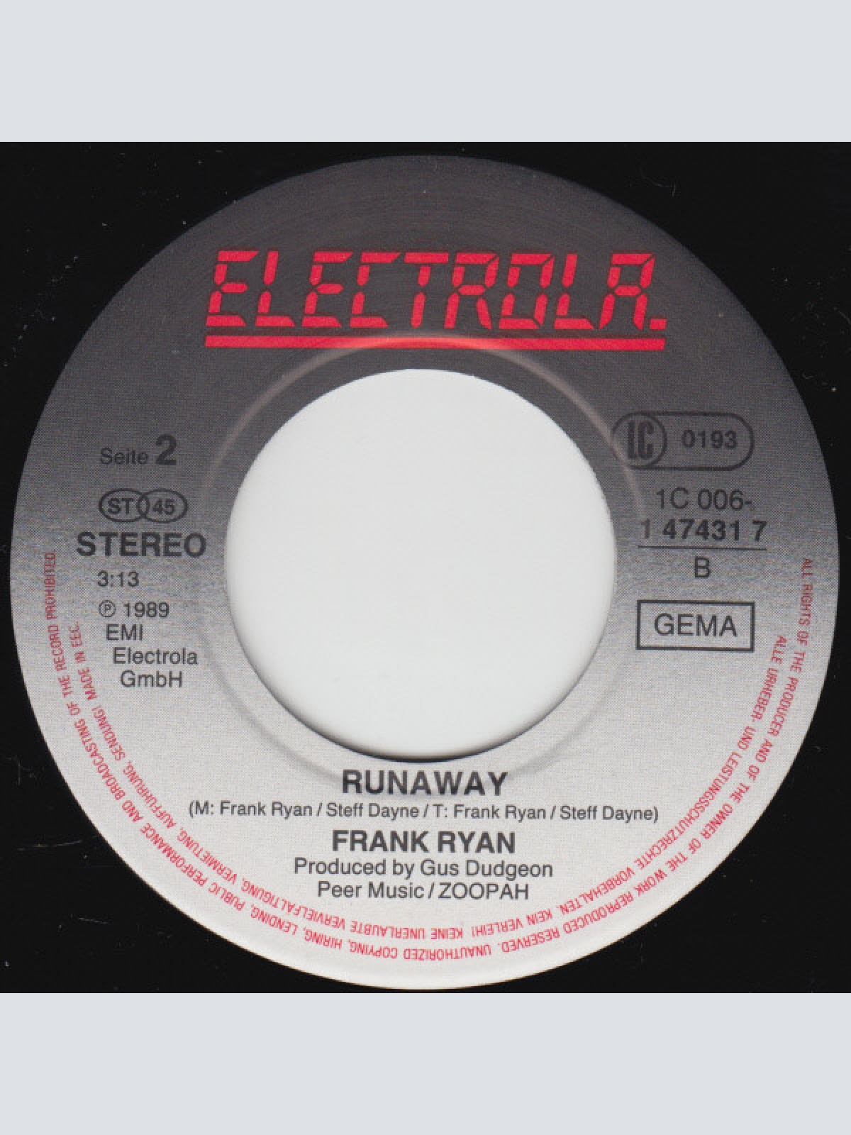 Vinyl / Frank Ryan - Fire In The Dark