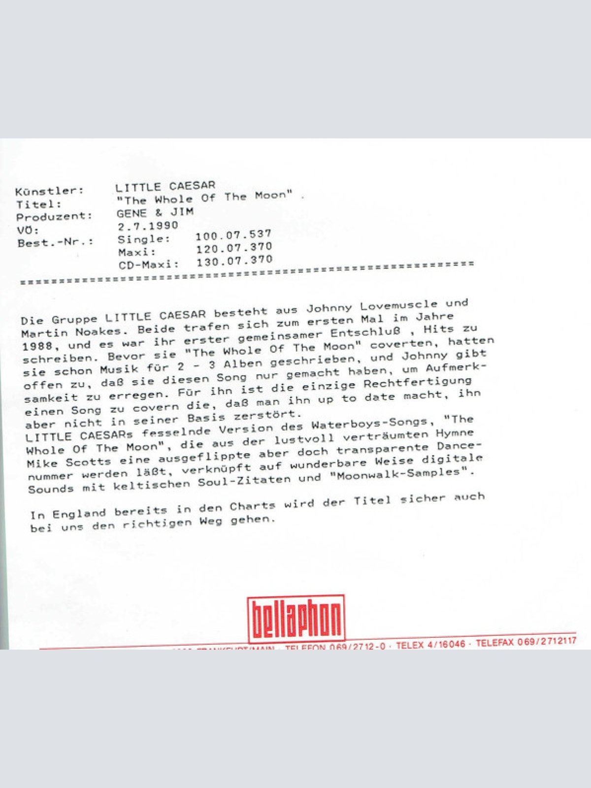 Vinyl / Little Caesar - The Whole Of The Moon