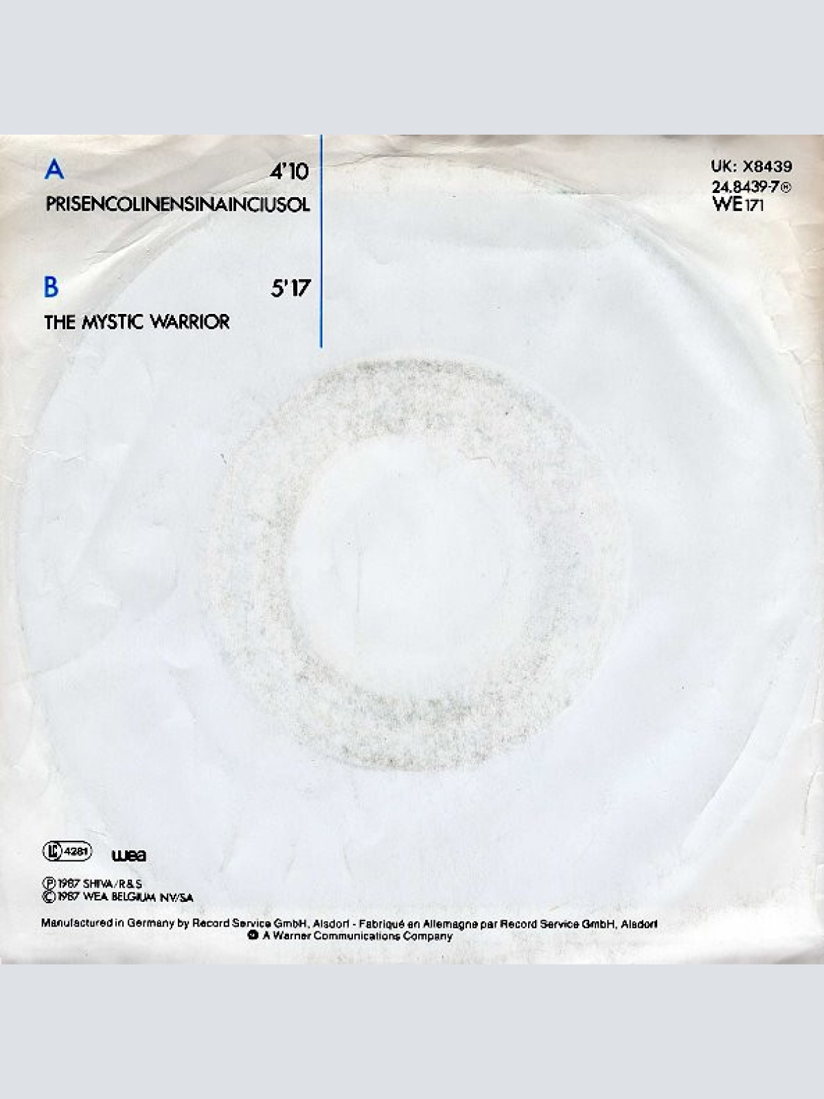 Vinyl / B-Art - Prisencolinensinainciusol (Alright)