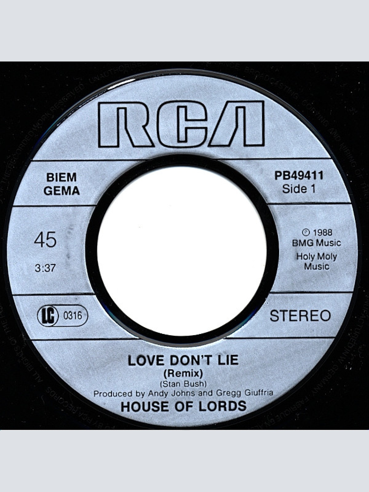Vinyl / House Of Lords (2) - Love Don't Lie