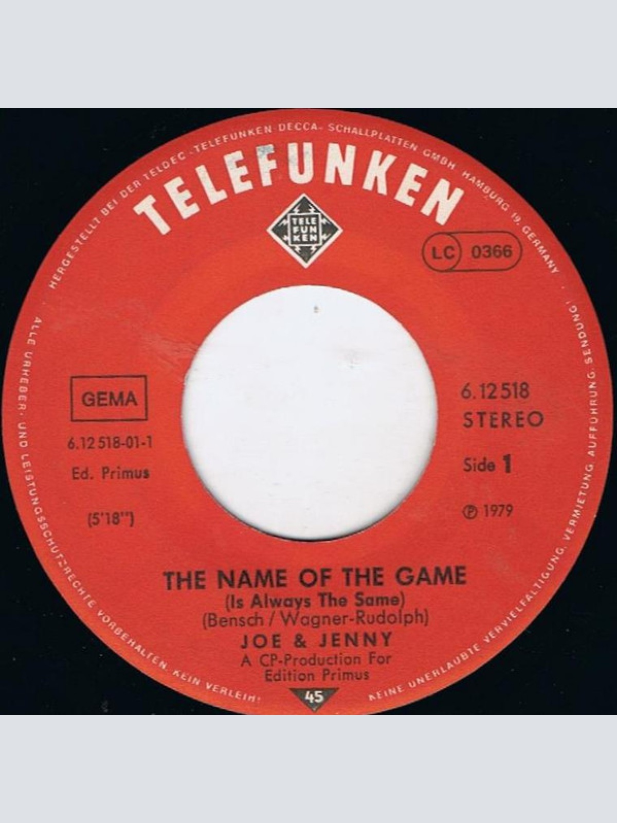 Vinyl / Joe & Jenny - The Name Of The Game