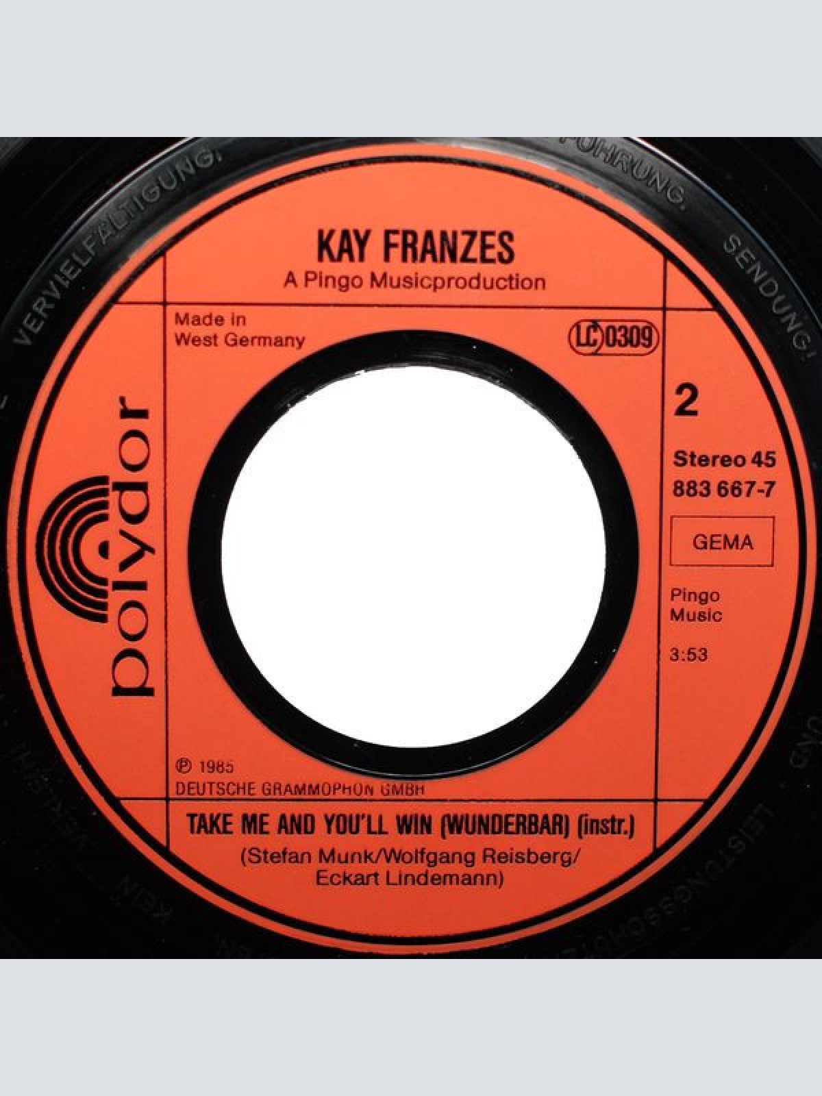 Vinyl / Kay Franzes - Take Me And You'll Win (Wunderbar)