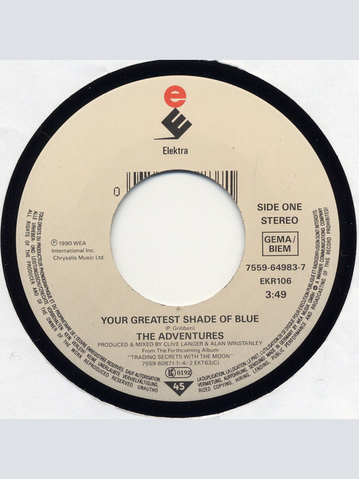 Vinyl / The Adventures - Your Greatest Shade Of Blue