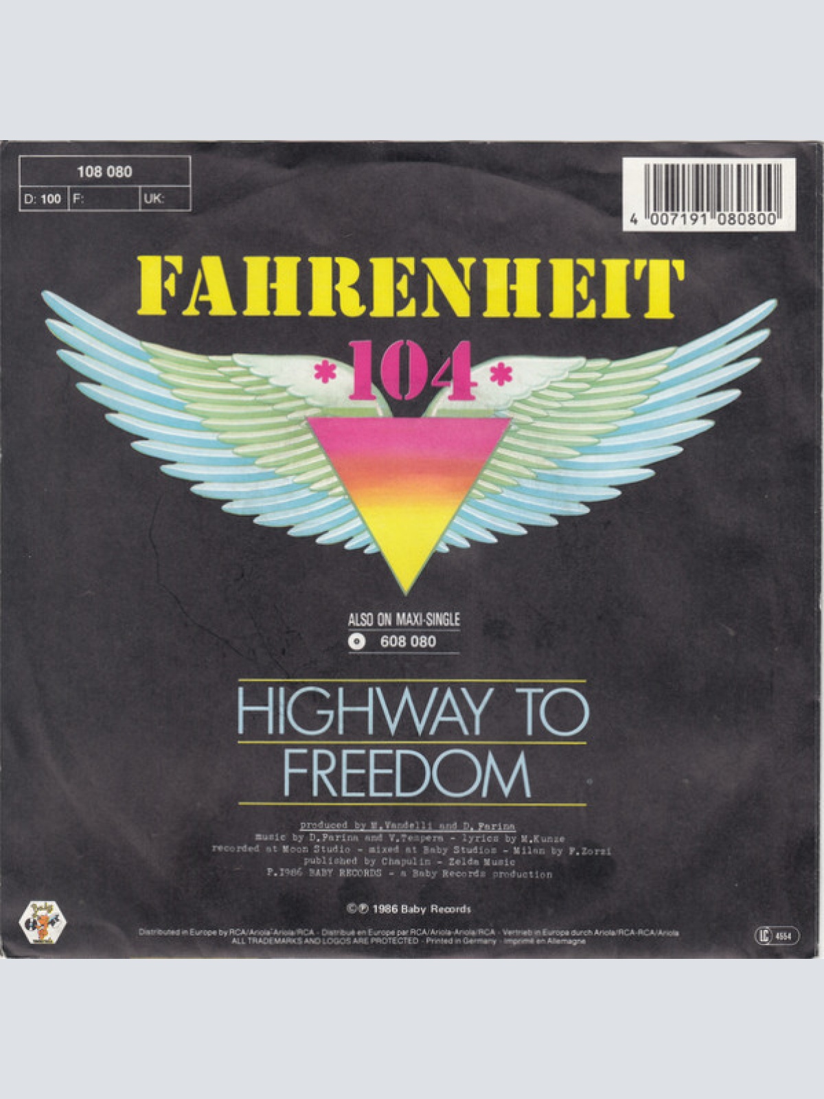 Vinyl / Fahrenheit 104 - Highway To Freedom
