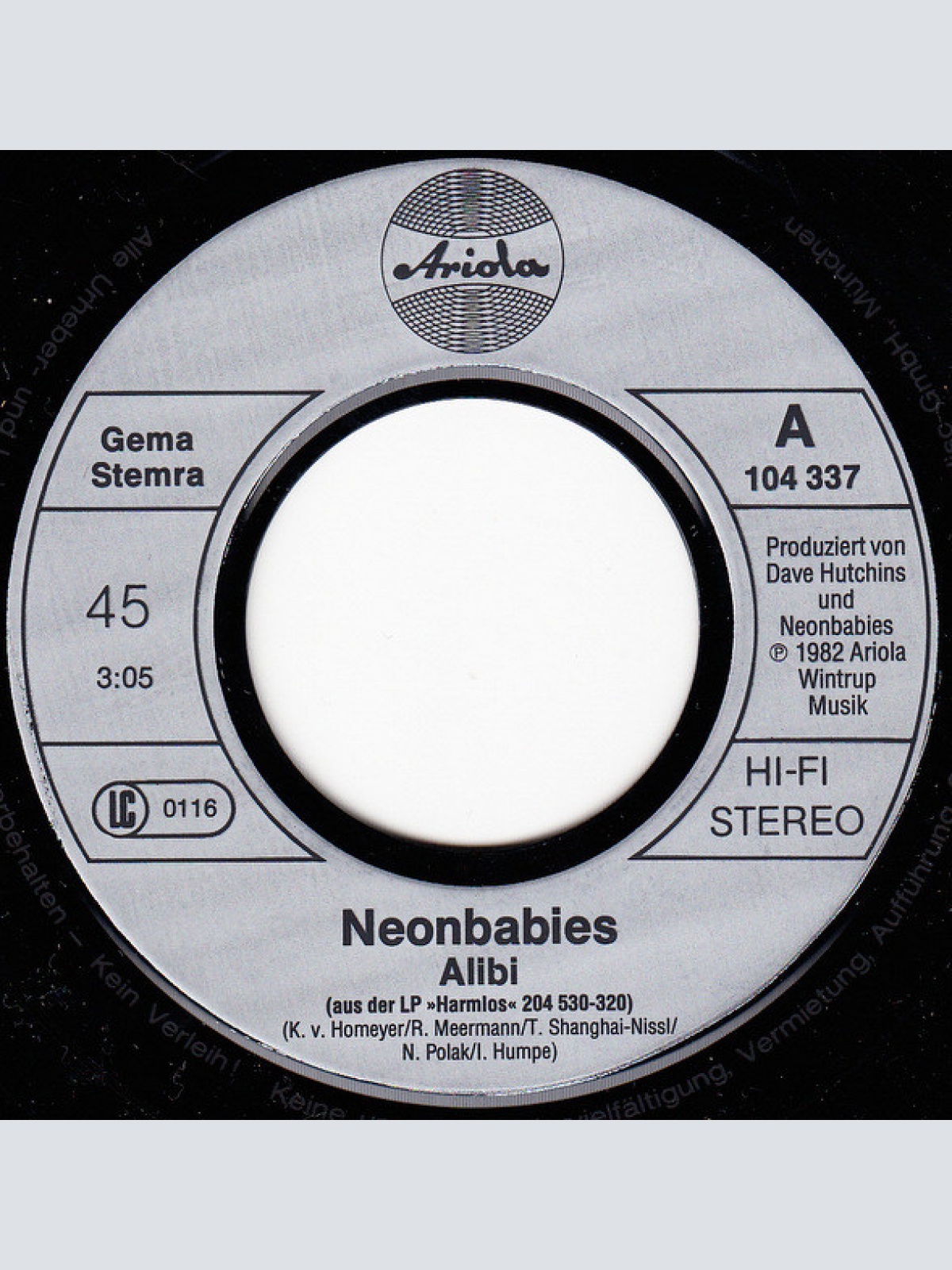 Vinyl / Neonbabies - Alibi · Moderne Liebe