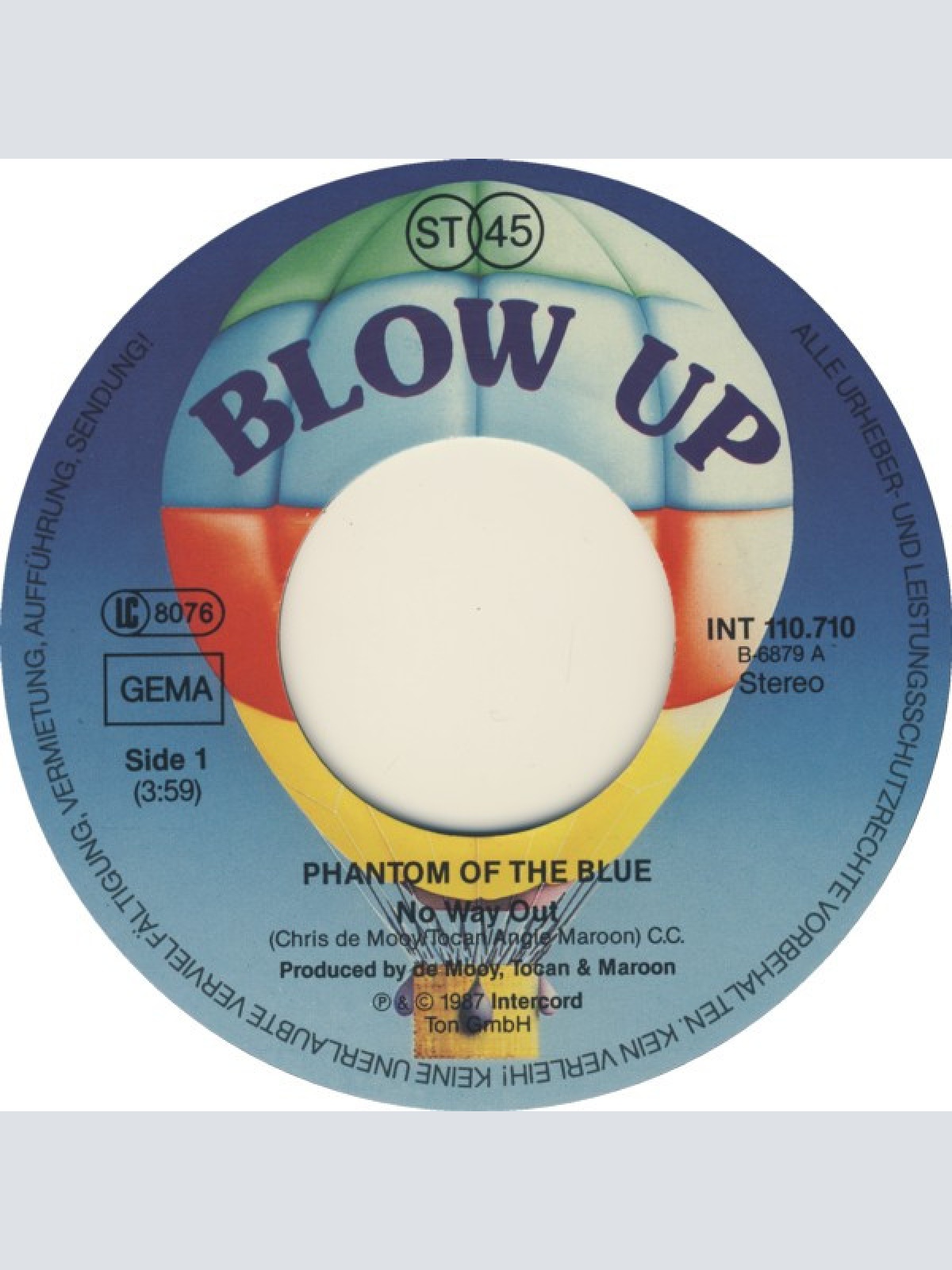 Vinyl / Phantom Of The Blue - No Way Out
