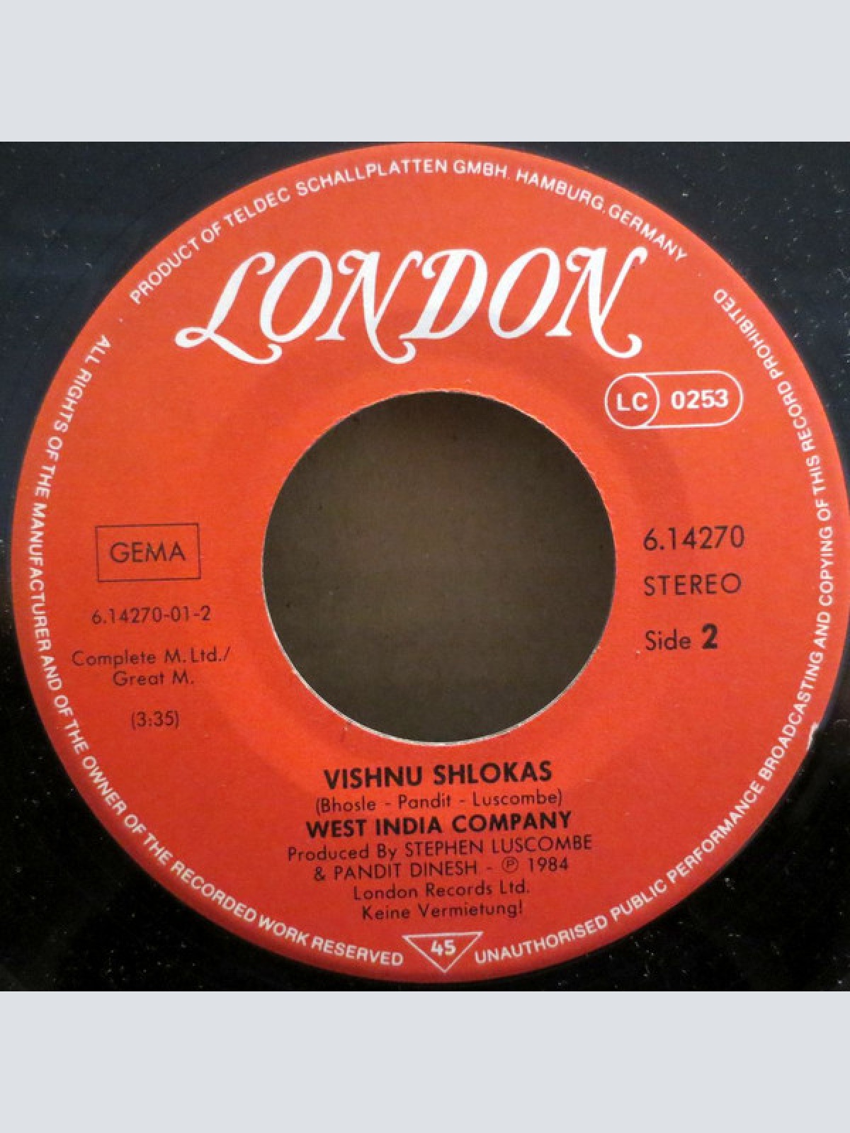 Vinyl / West India Company - Ave Maria