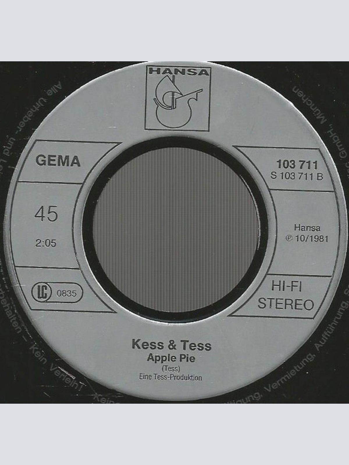 Vinyl / Kess & Tess - (Ja Wir Machen) Eine Reise Durch Den Teutoburger Wald / Apple Pie