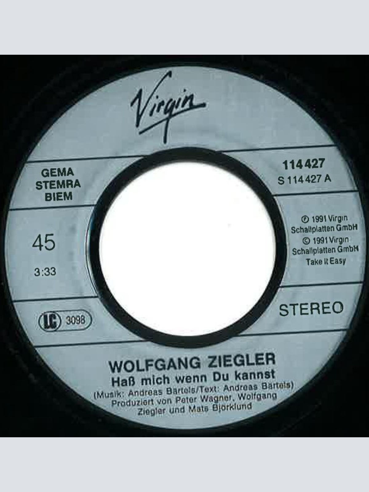 Vinyl / Wolfgang Ziegler - Hass Mich Wenn Du Kannst