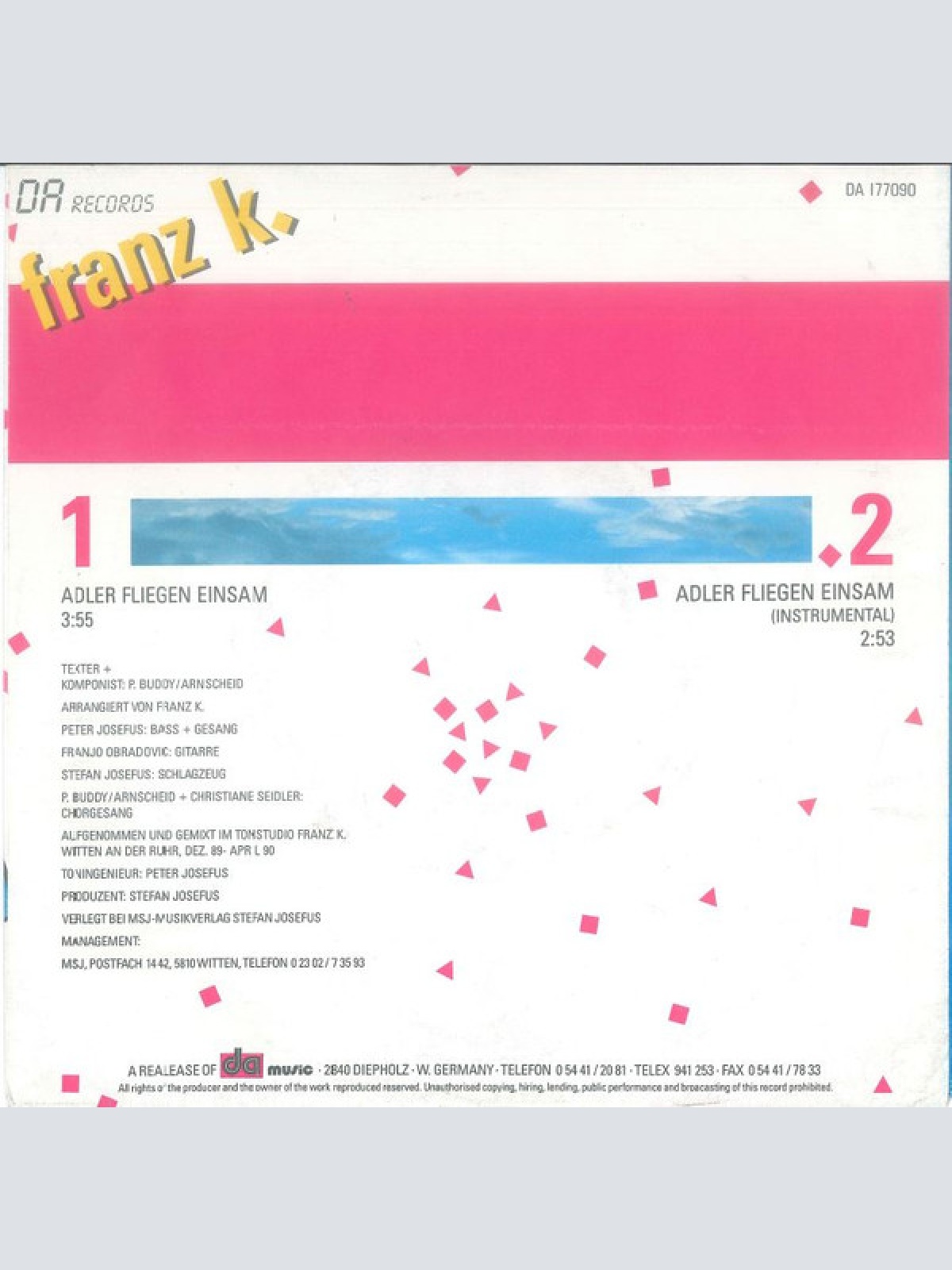 Vinyl / Franz K. - Adler Fliegen Einsam