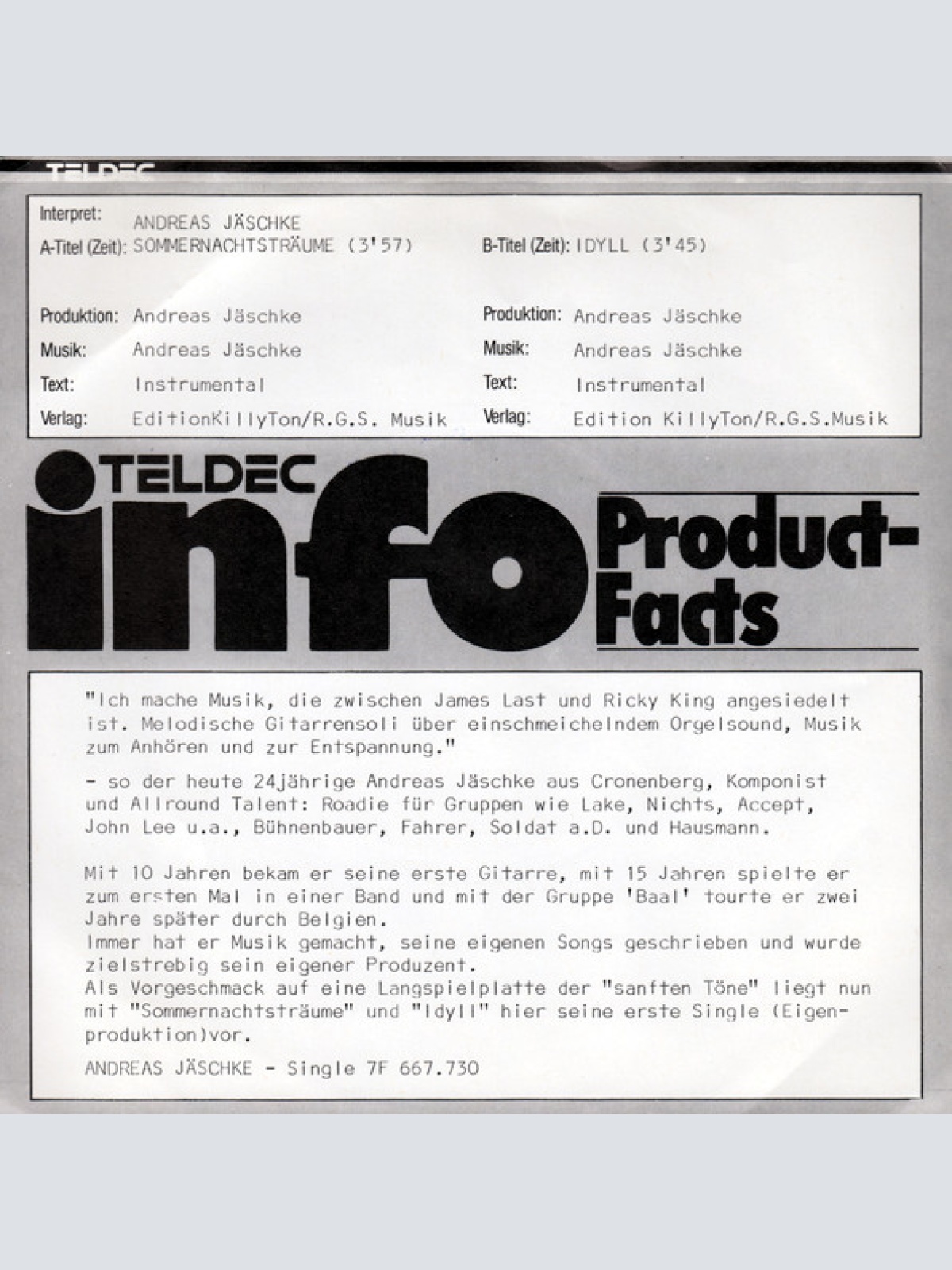 Vinyl / Andreas Jäschke - Sommerträume / Idyll