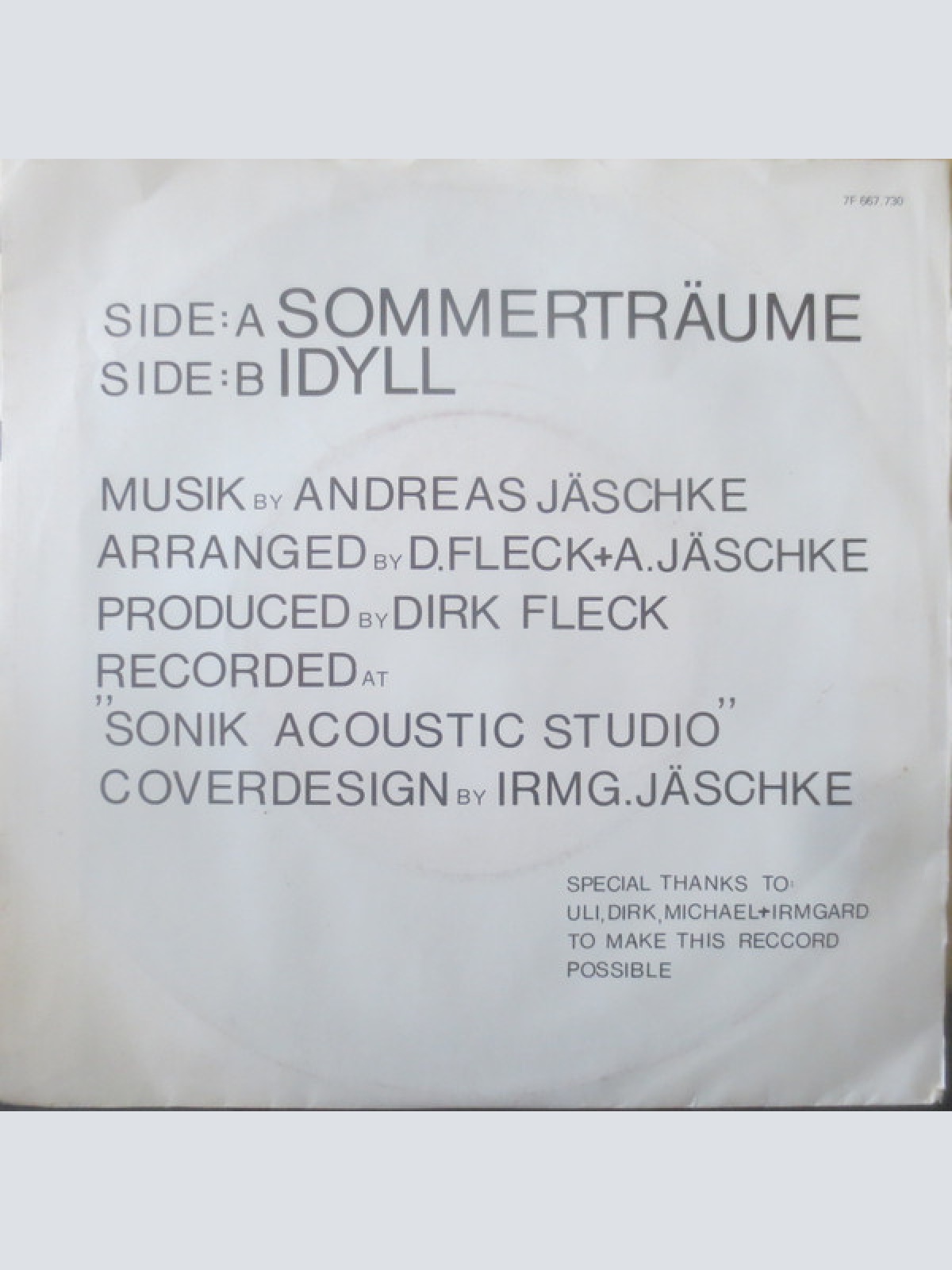 Vinyl / Andreas Jäschke - Sommerträume / Idyll