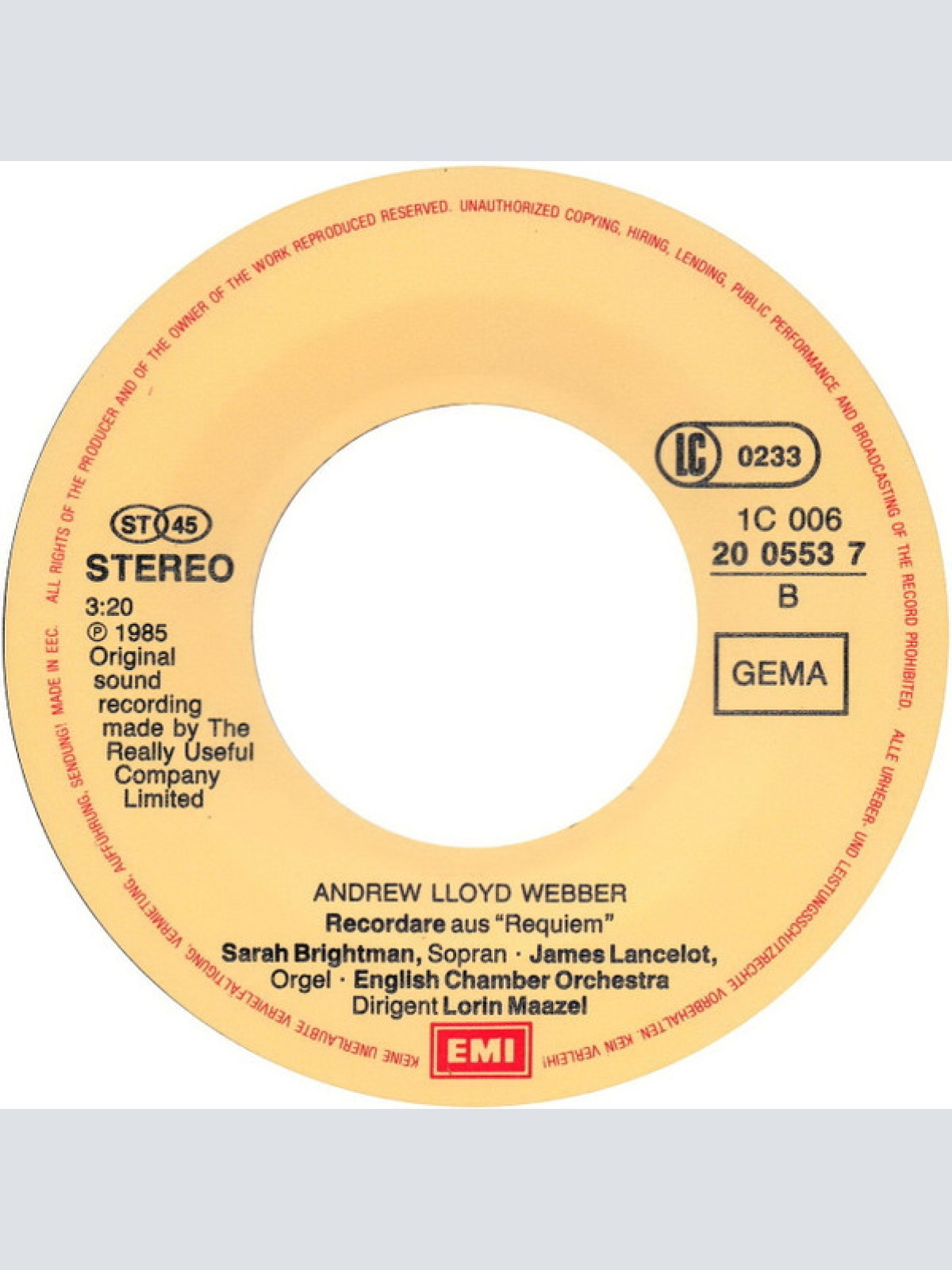 Vinyl / Sarah Brightman - Pie Jesu