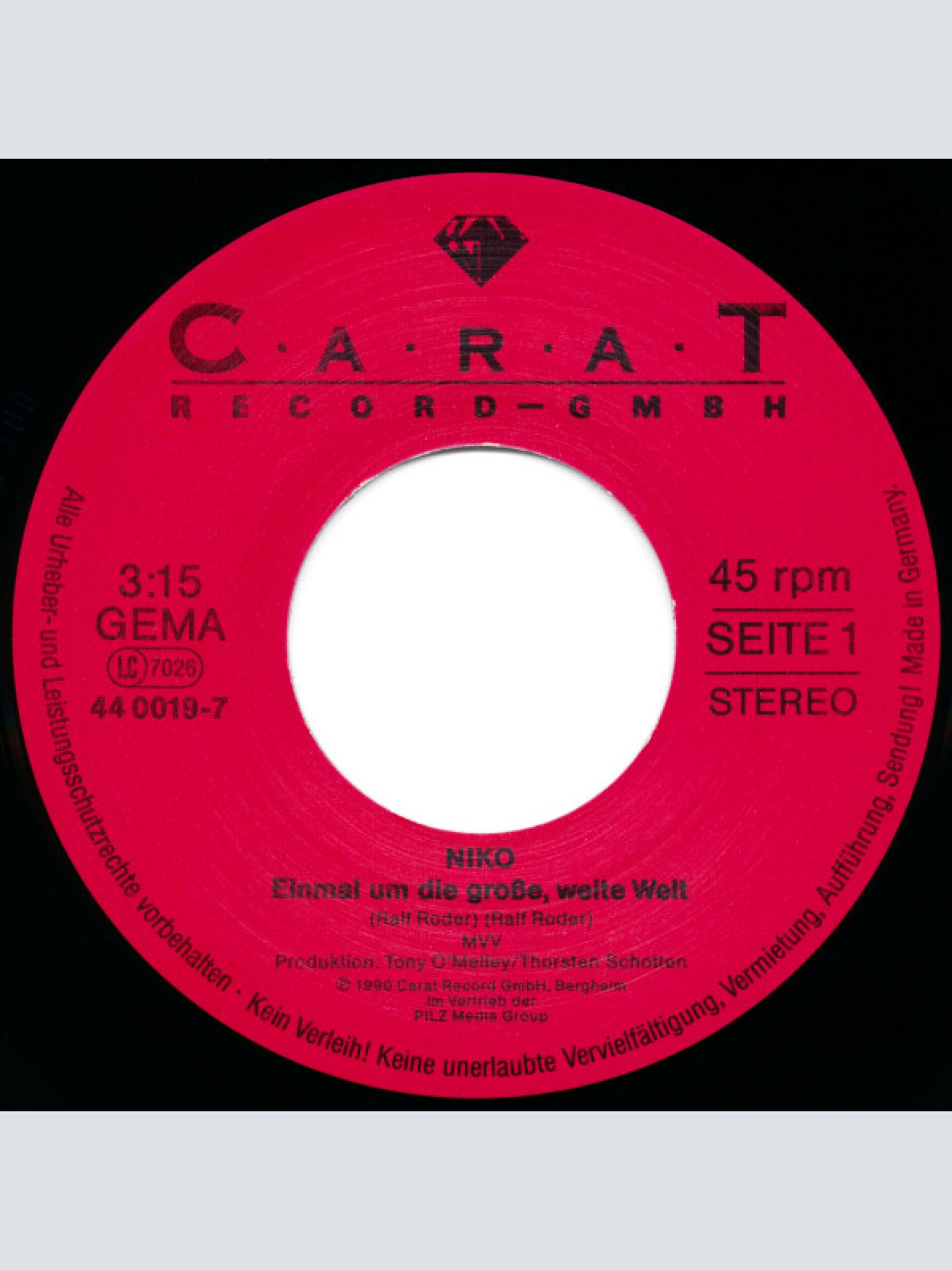 Vinyl / Niko (3) - Einmal Um Die Große, Weite Welt