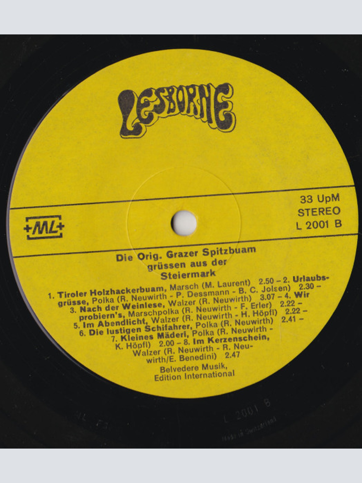 Vinyl / Die Orig. Grazer Spitzbuam* Ltg.: Rudi Neuwirth (2) - Grüsse Aus Der Steiermark