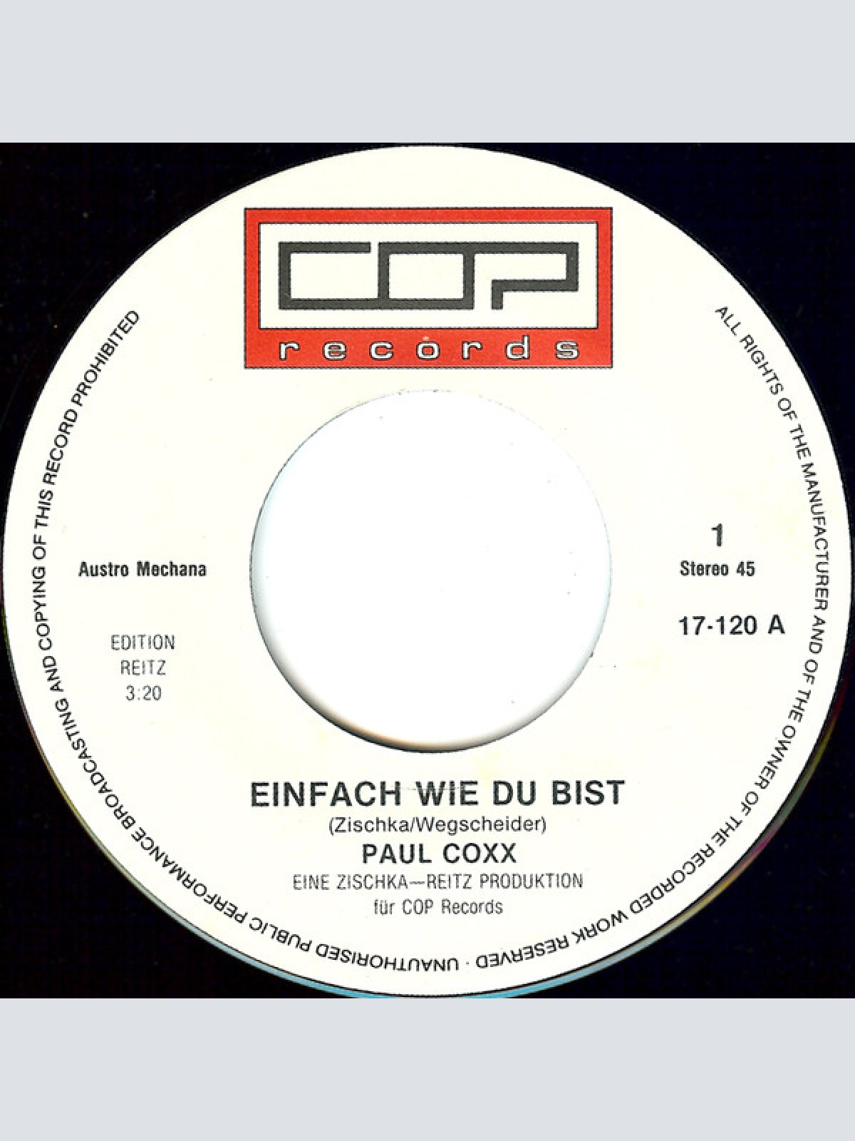 Vinyl / Paul Coxx - Einfach Wie Du Bist