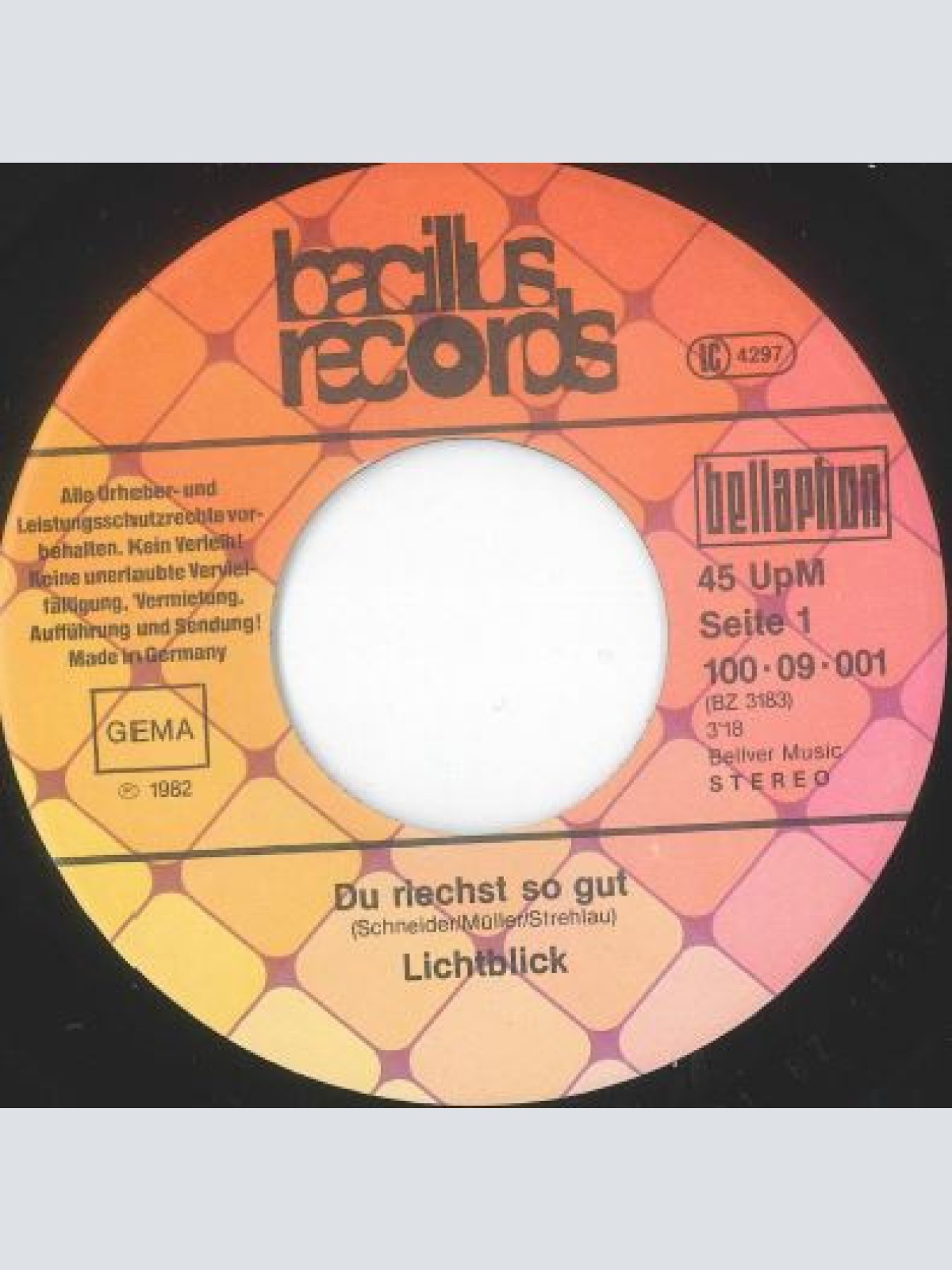Vinyl / Lichtblick - Du Riechst So Gut / Mir Geht Der Arsch Auf Grundeis