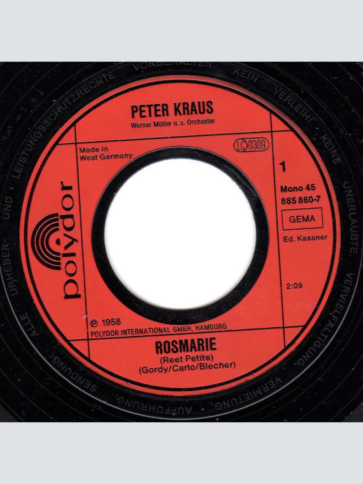 Vinyl / Peter Kraus - Rosmarie (Reet Petite)