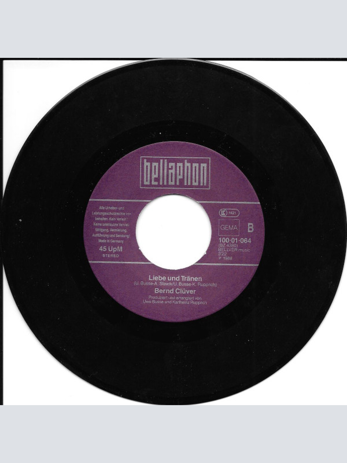 Vinyl / Bernd Clüver - Hollywood