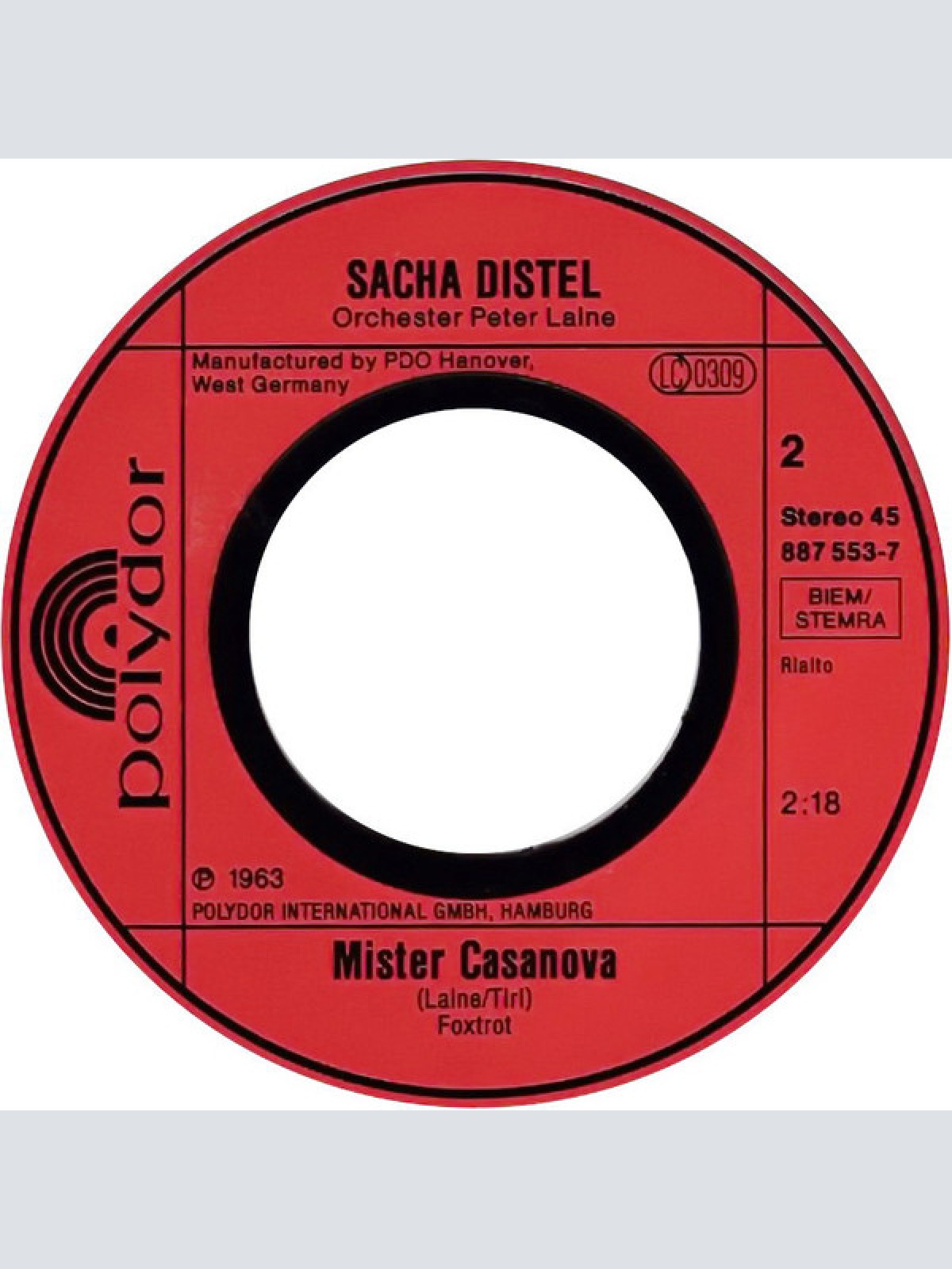 Vinyl / Sacha Distel - Adios Amigo