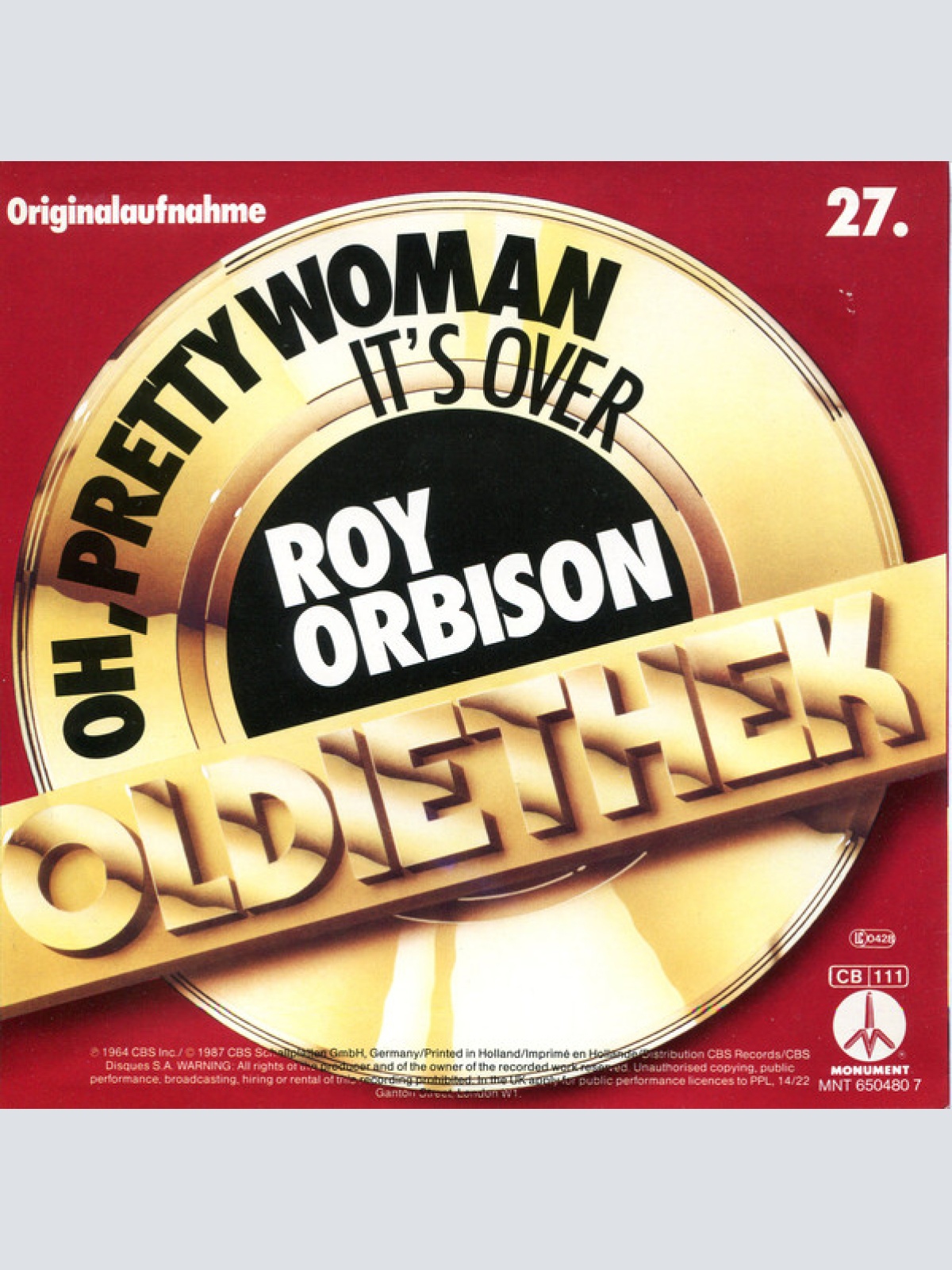Vinyl / Roy Orbison - Oh, Pretty Woman / It's Over