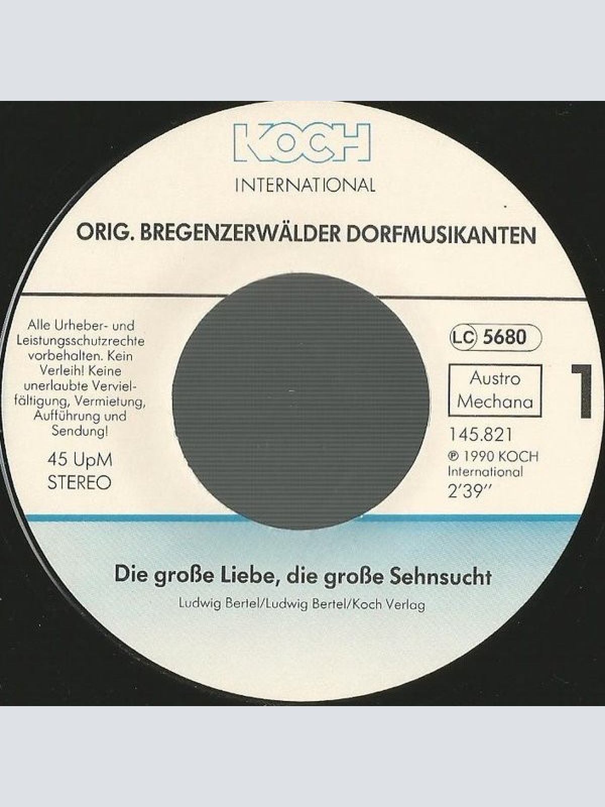 Vinyl / Original Bregenzerwälder Dorfmusikanten - Die Grosse Liebe, Die Grosse Sehnsucht