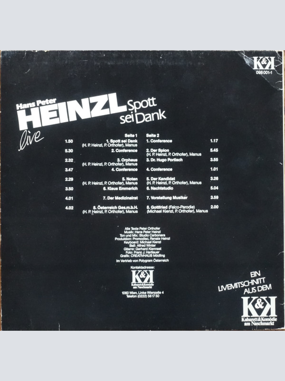 Vinyl / Hans Peter Heinzl - Spott Sei Dank - Live