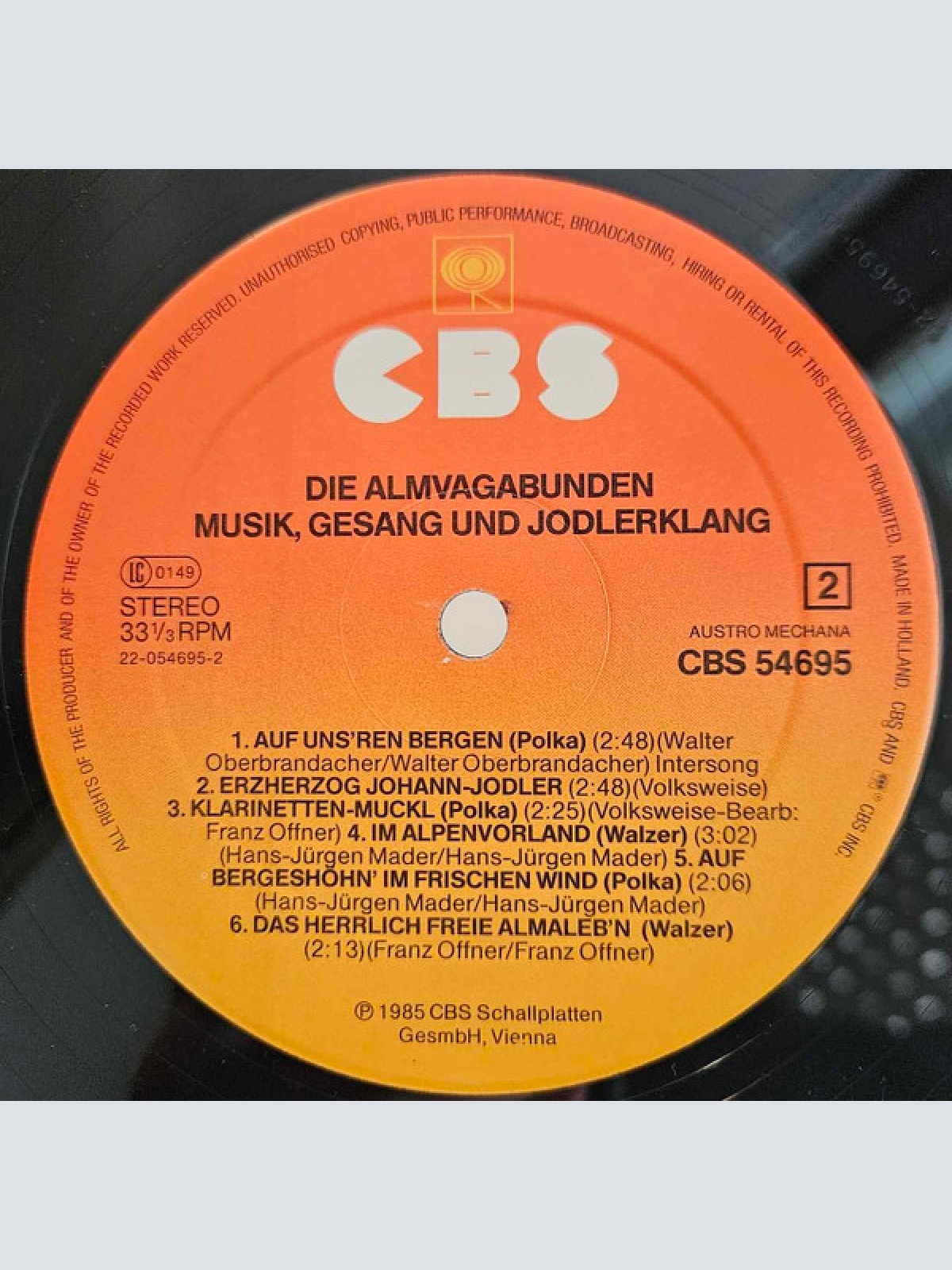 Vinyl / "Die Almvagabunden" Franz & Hans* - Musik, Gesang Und Jodlerklang