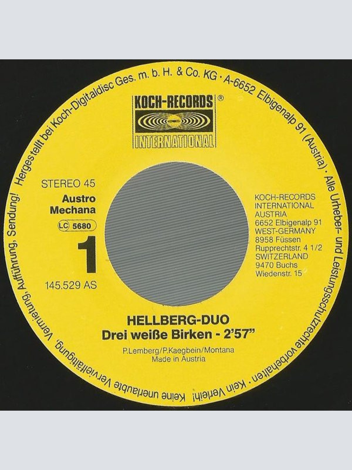 Vinyl / Das Hellberg-Duo - Drei Weisse Birken