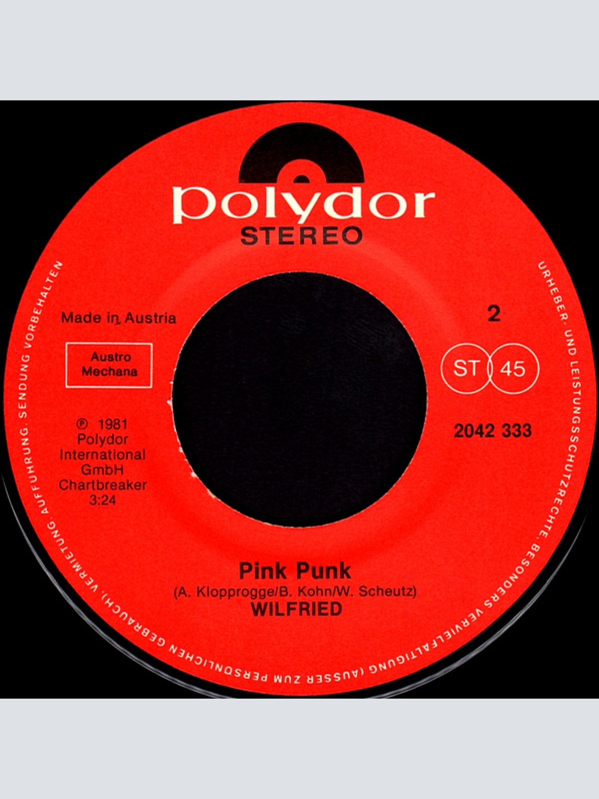 Vinyl / Wilfried - Ich Hab Zuviel Power / Pink Punk