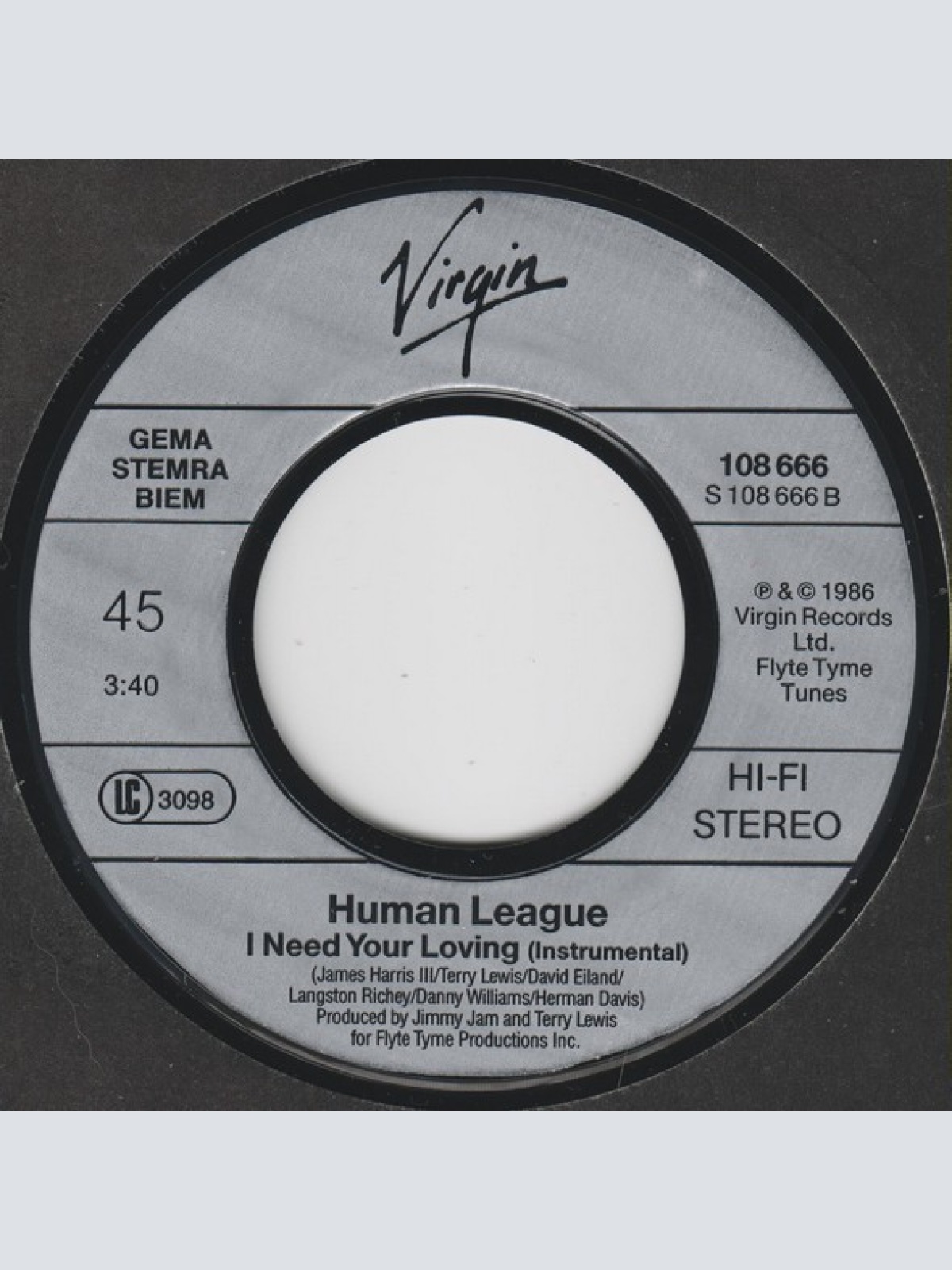 Vinyl / The Human League - I Need Your Loving