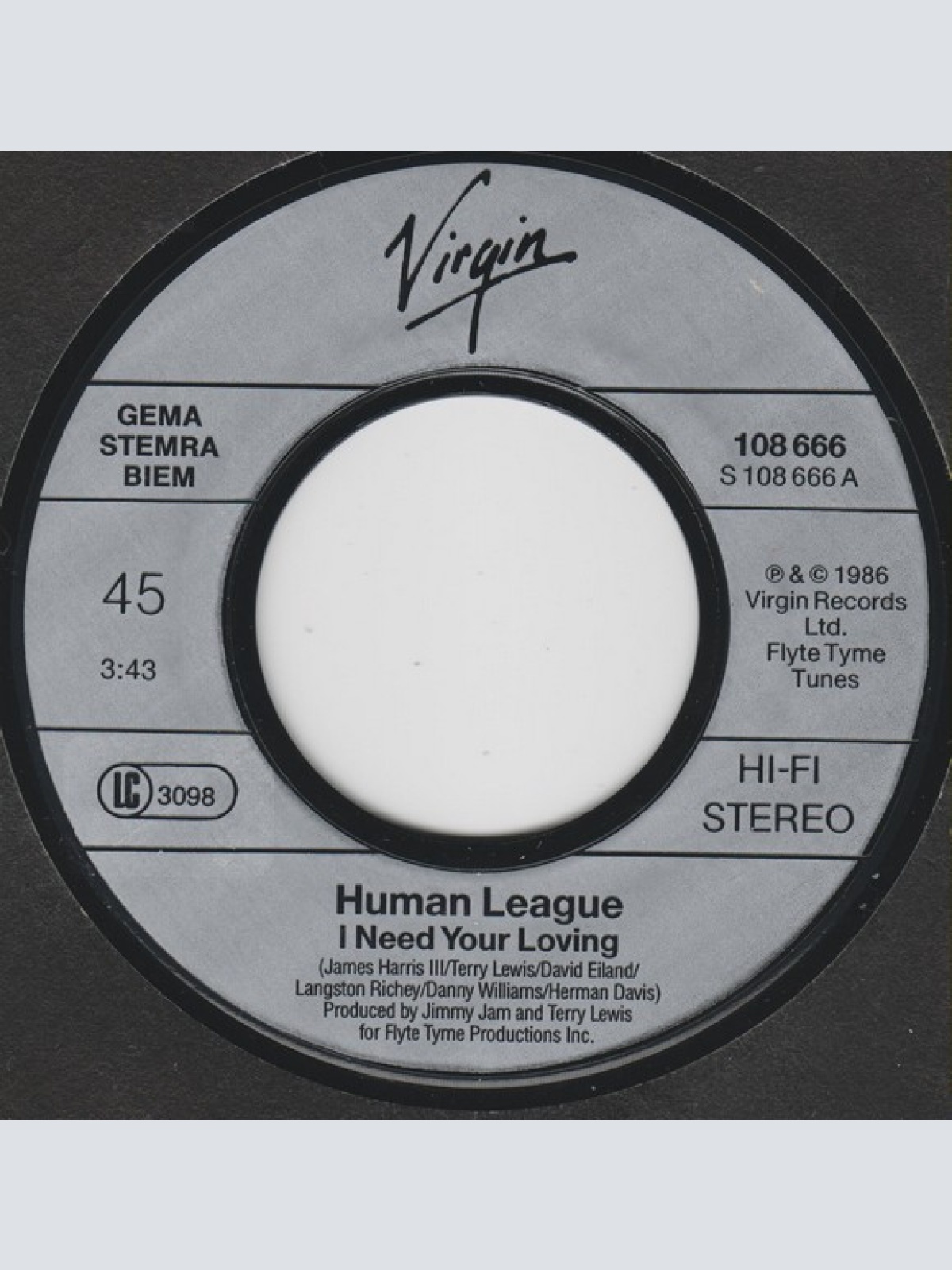 Vinyl / The Human League - I Need Your Loving