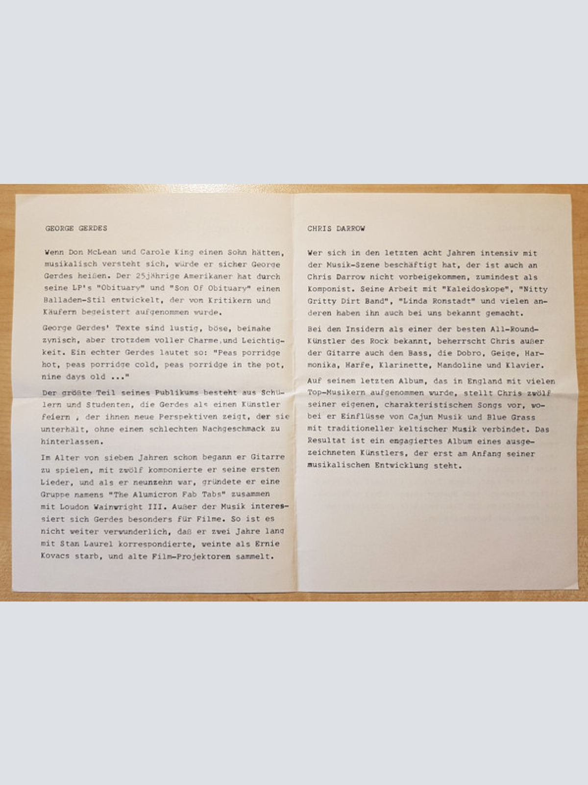 Vinyl / Allan Taylor, Chris Darrow, Gordon Lightfoot, George Gerdes - UA Miniatur Album