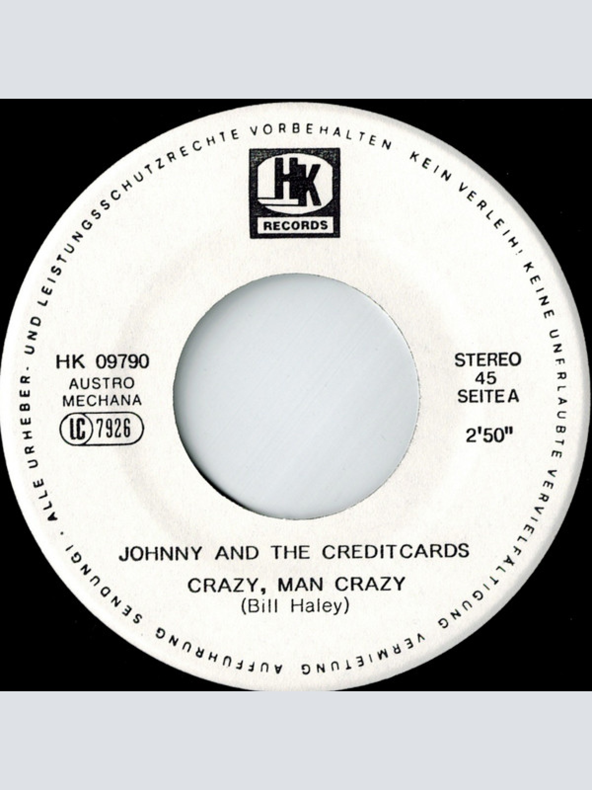 Vinyl / Johnny And The Creditcards - Crazy, Man Crazy